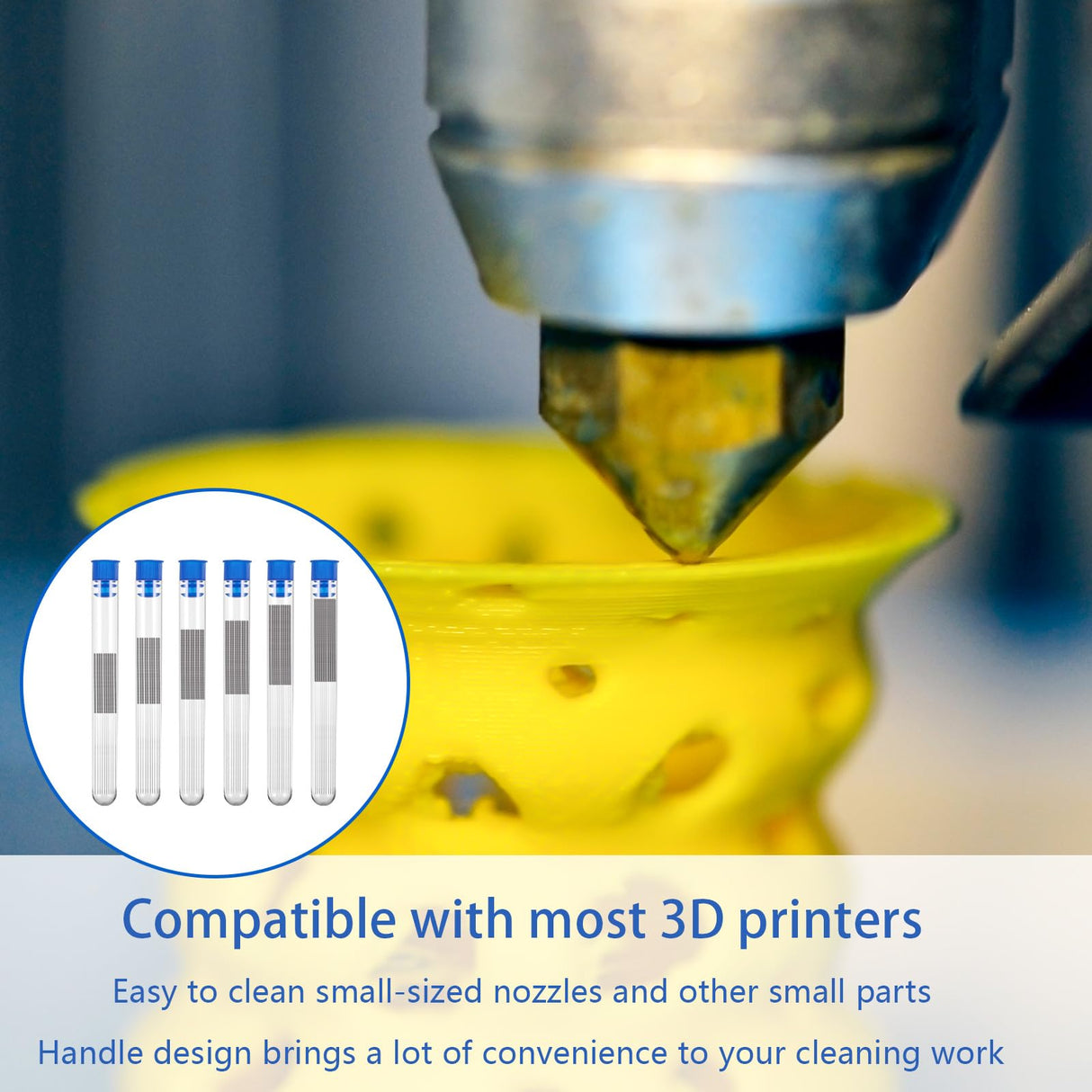 Giantree 60 Pieces 3D Printer Nozzle Cleaning Kit, 3D Printer Nozzle Cleaner, Stainless Steel Nozzle Cleaning Needles, 3D Printer Accessory 3D Printer Tool Kit (Diameter 0.15/0.2/0.25/0.3/0.35/0.4mm) Giantree