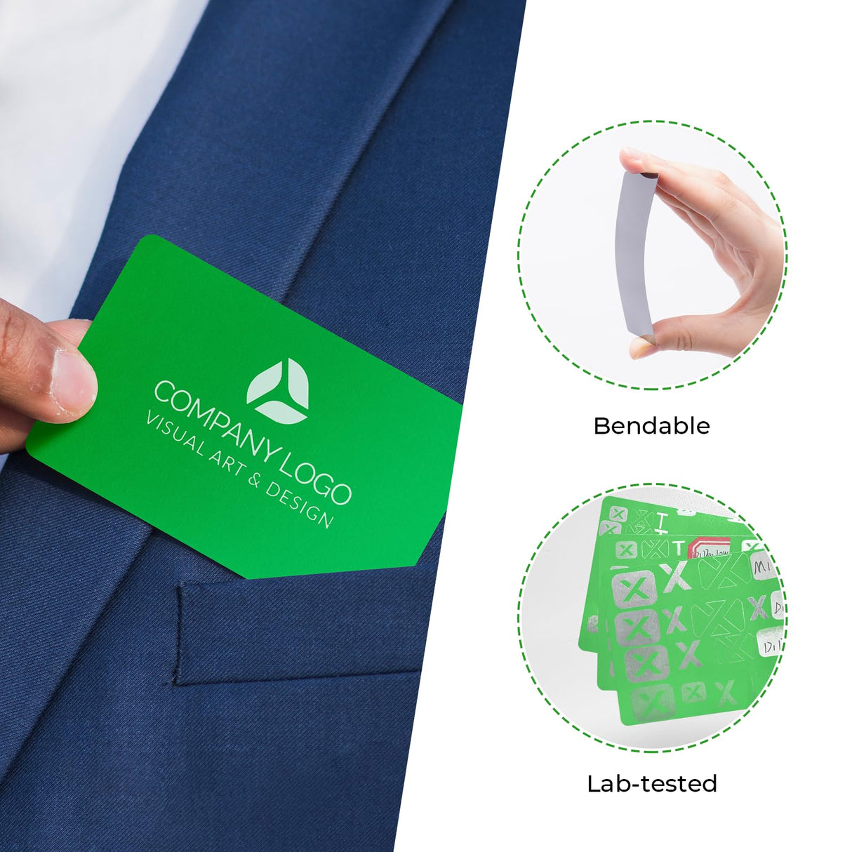 xTool Selected Green Metal Business Cards Engraving Blanks 60 PCS Sublimation Metal Cards Aluminum Blanks for Engraving, DIY, Gift Cards, Office Name Cards (3.38'' x 2.12'' x 0.007'') xTool Selected