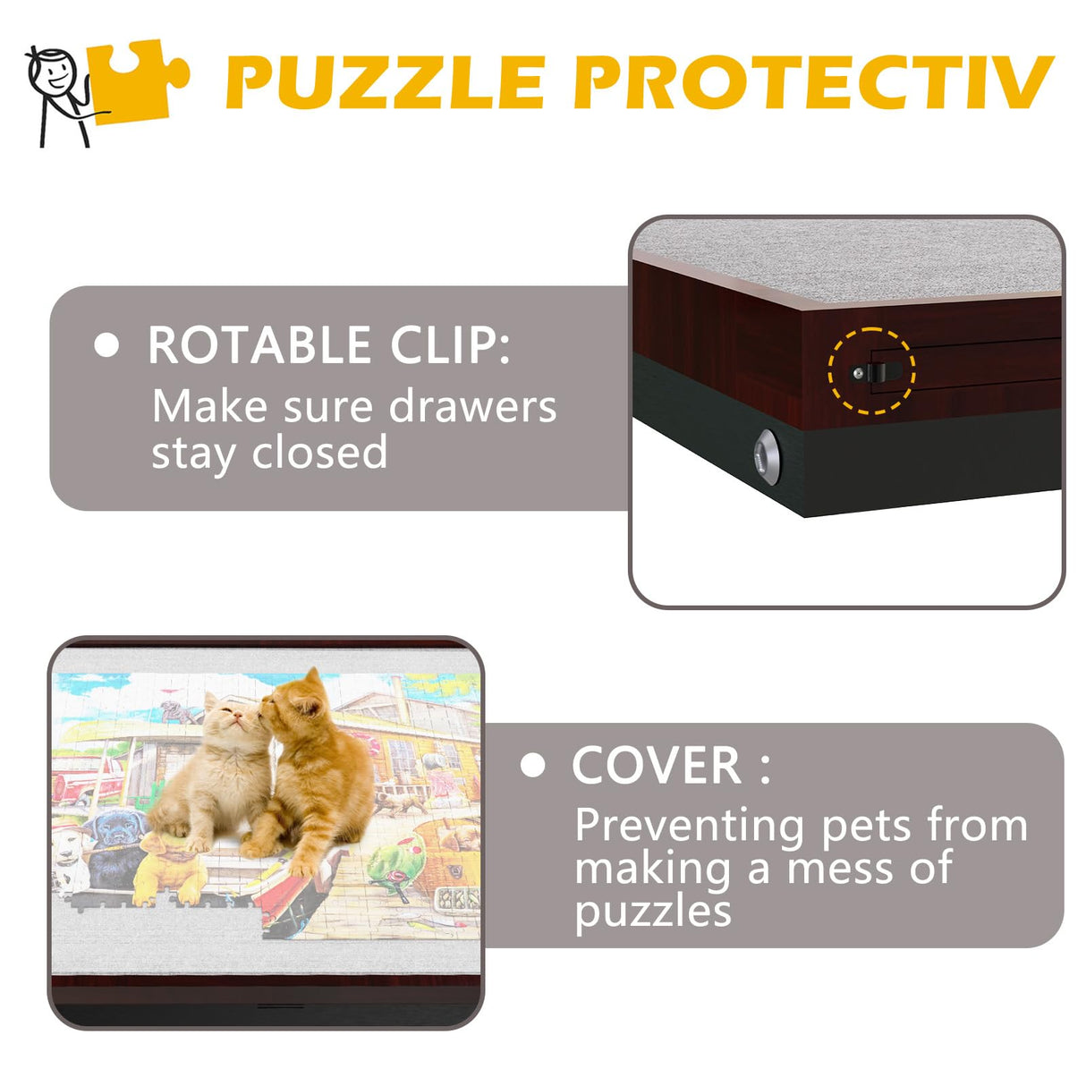 Jigsaw Puzzle Table 1500pcs, Adjustable Five Up Angles Puzzle Table with Drawers,Puzzle Board with Drawers,Puzzle Tables for Adults RAGOZONERY