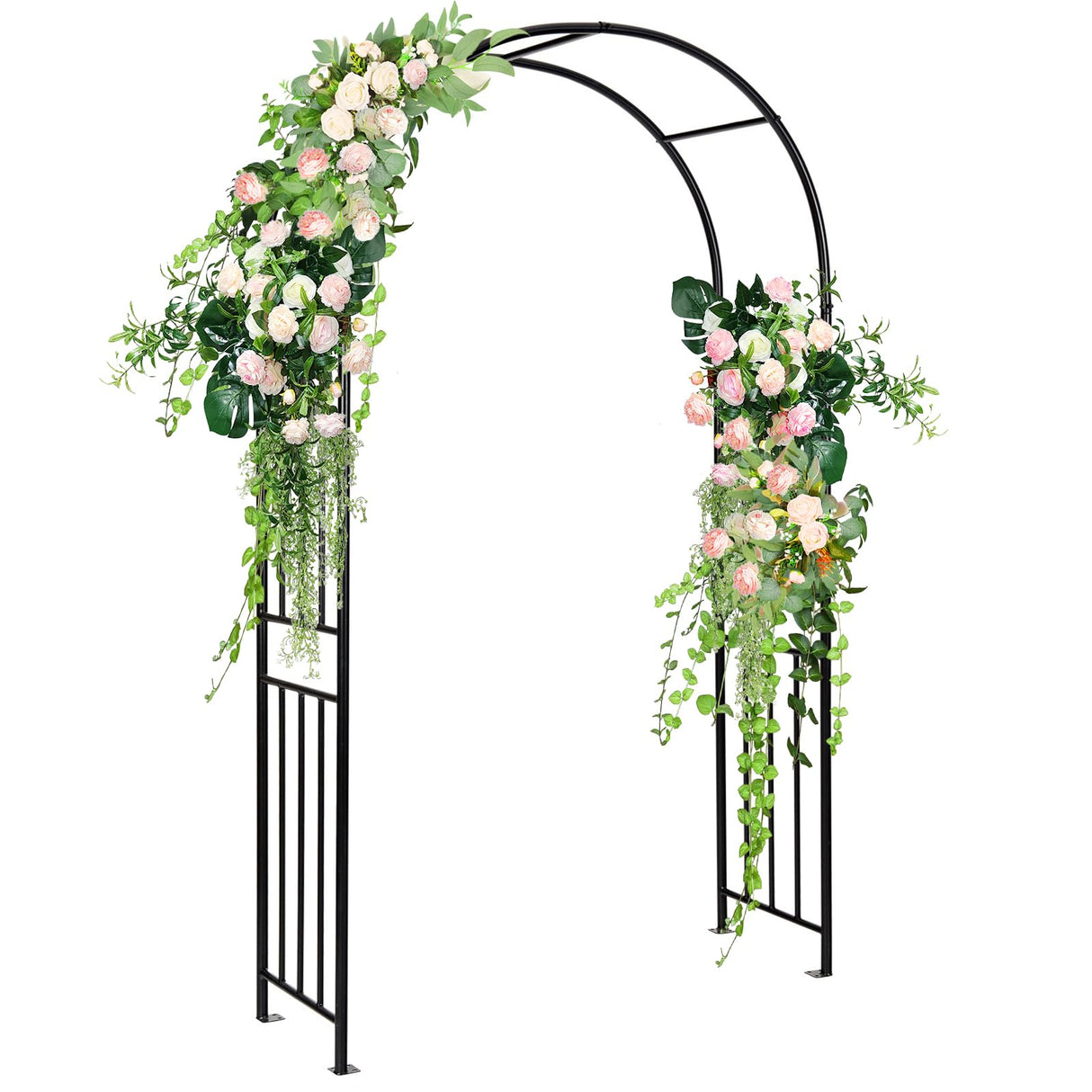 S AFSTAR 7.2Ft/86 Inches Metal Arch, Outdoor Garden Arch for Various Climbing Plant Flower, Wedding Backdrop Stand Arch Arbor for Wedding Garden Bridal Party Festival Decoration, Easy-to-Assemble S AFSTAR