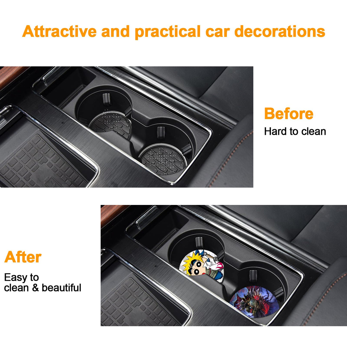 100Pcs Sublimation Car Coasters Blanks Set, 50 Pcs 2.75/0.25 in Neoprene Round Opening Sublimation Coasters, 25Pcs Self-Seal Bags & 25Pcs Car Coaster Display Cards for Sublimation DIY Drink Coaster CJMYHOME