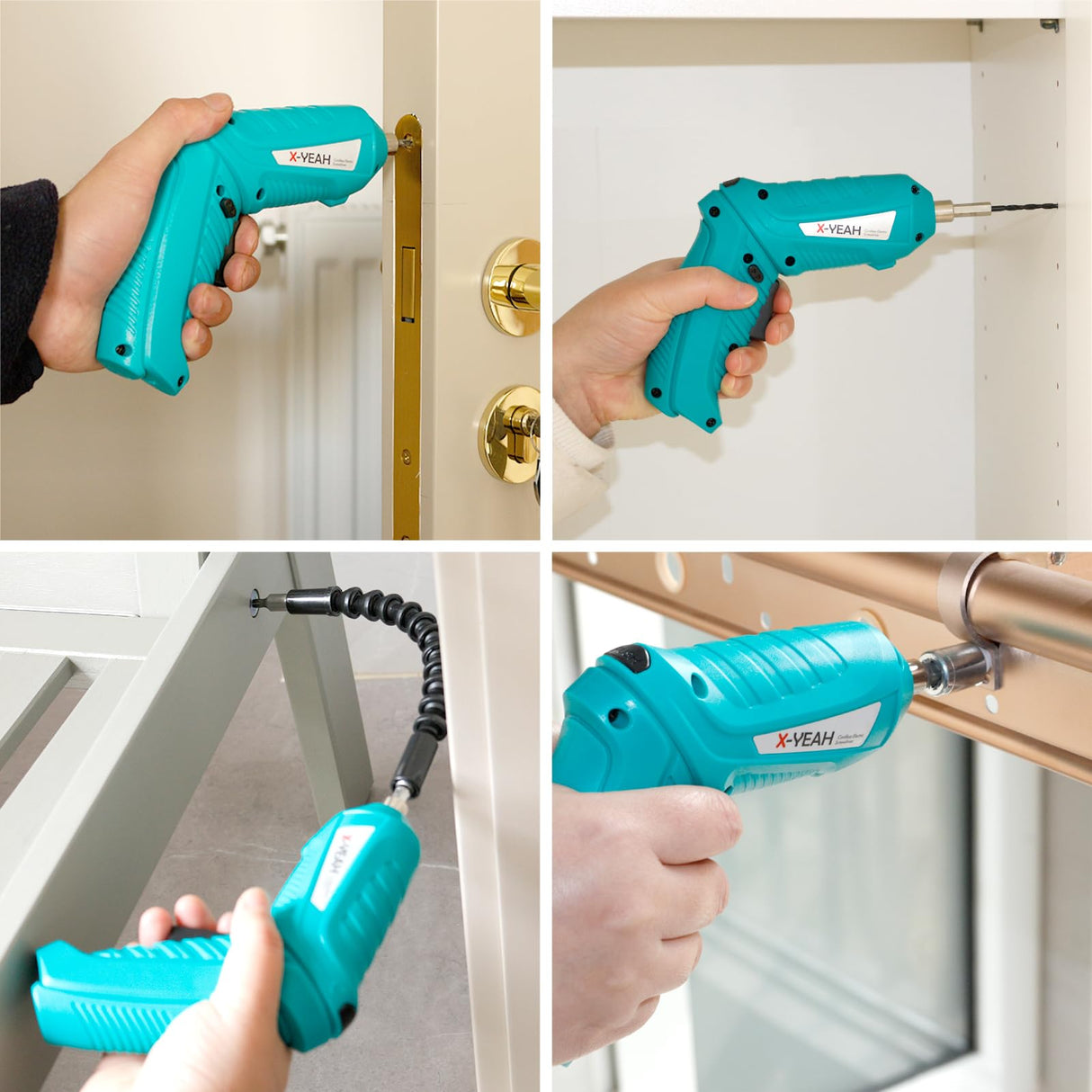 X-YEAH Small Electric Screwdriver, 3.7V Rechargeable Cordless Screwdriver with LED Light, Electric Screwdriver Kit Includes 45pcs Bit Set, USB Charging Cable, Carrying Case X-YEAH