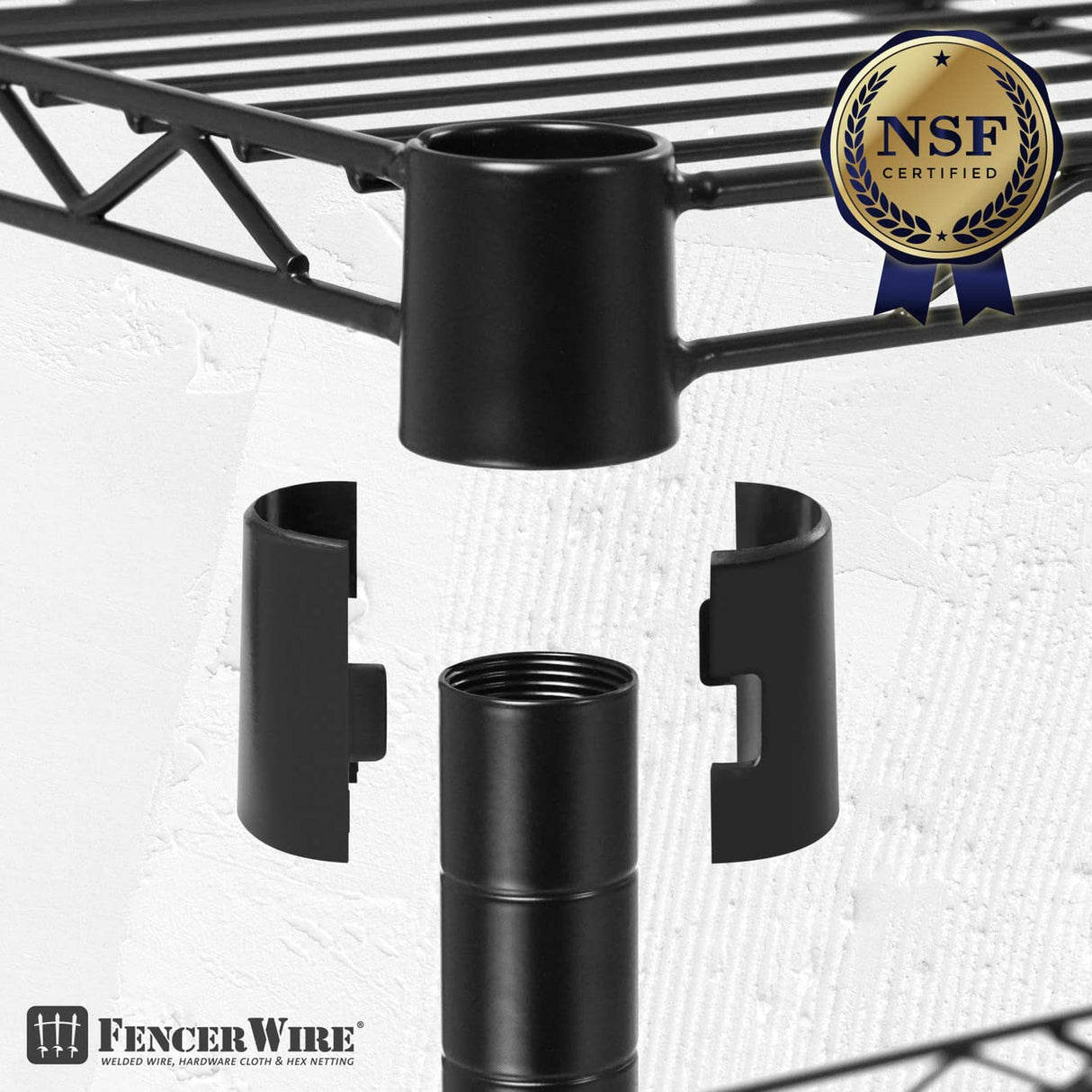 Fencer Wire NSF Commercial Heavy Duty Wire Shelving w/Wheels, Leveling Feet & Liners, Kitchen Storage Shelf, Garage Shelving Storage, Utility Wire Rack Storage Shelves, w/Liner, 60 x 18 x 76 4-Tier Fencer Wire