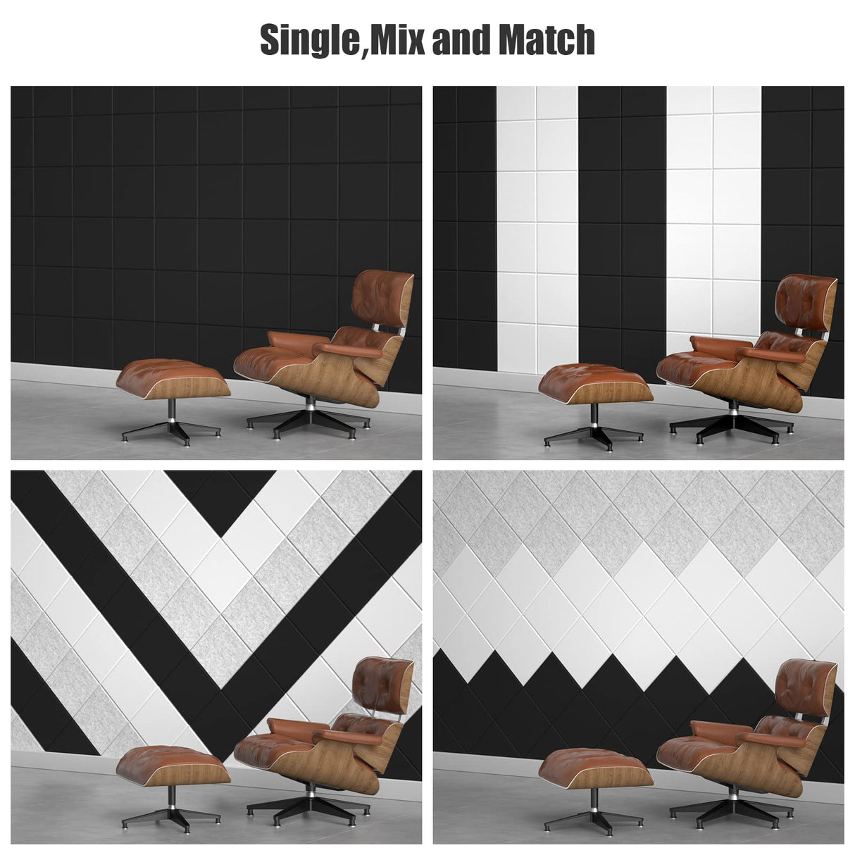 Sonicism 12 Pack Acoustic Wall Panels with Self-Adhesive, 12" X 12" X 0.4" Sound Proof Foam Panels, Decorative Soundproof Wall Panels, Sound Proof Absorbing Tiles for Home & Offices, Black Sonicism