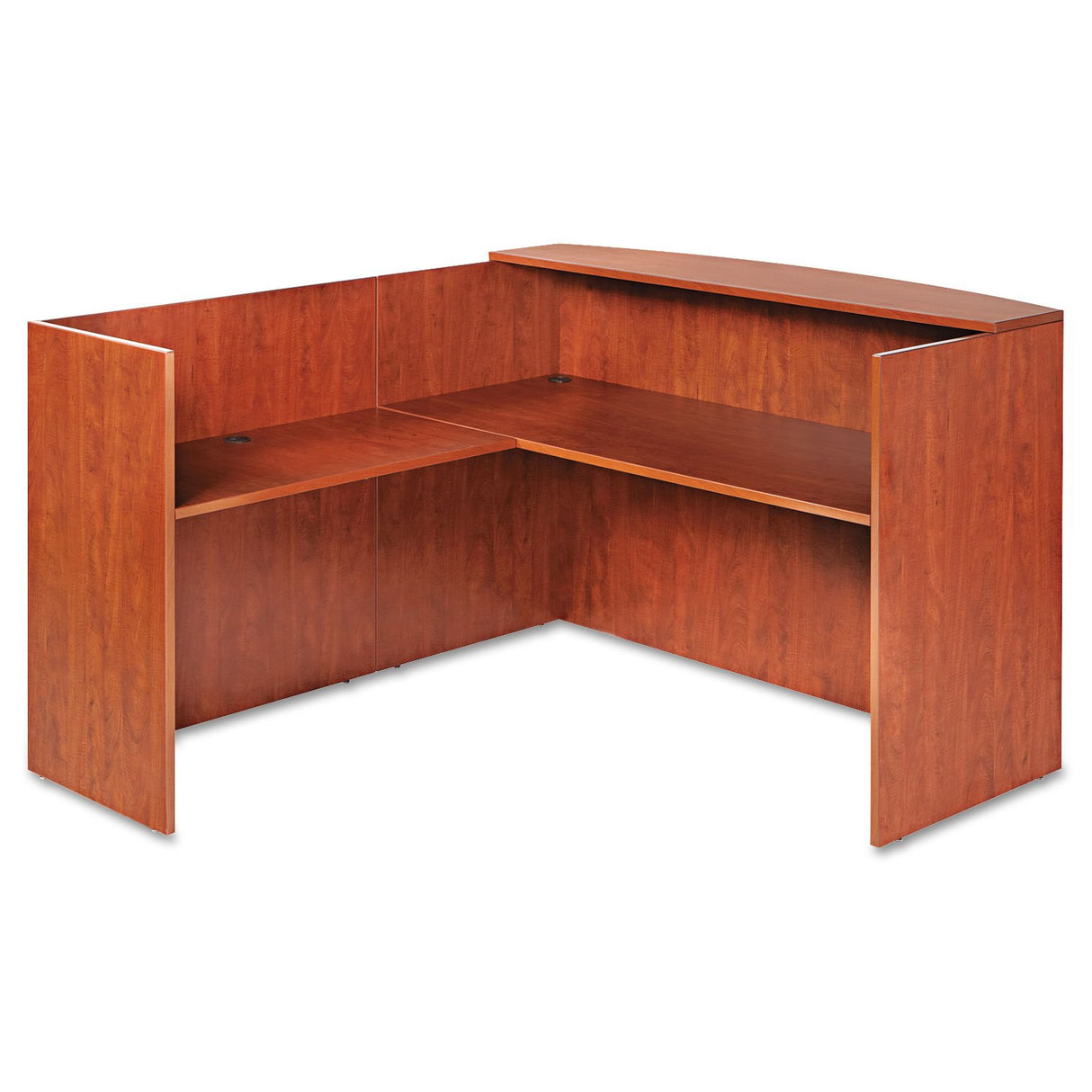 Alera ALE Valencia Series Reception Desk w/Counter, 71w x 35 1/2d x 42 1/2h, Cherry Alera