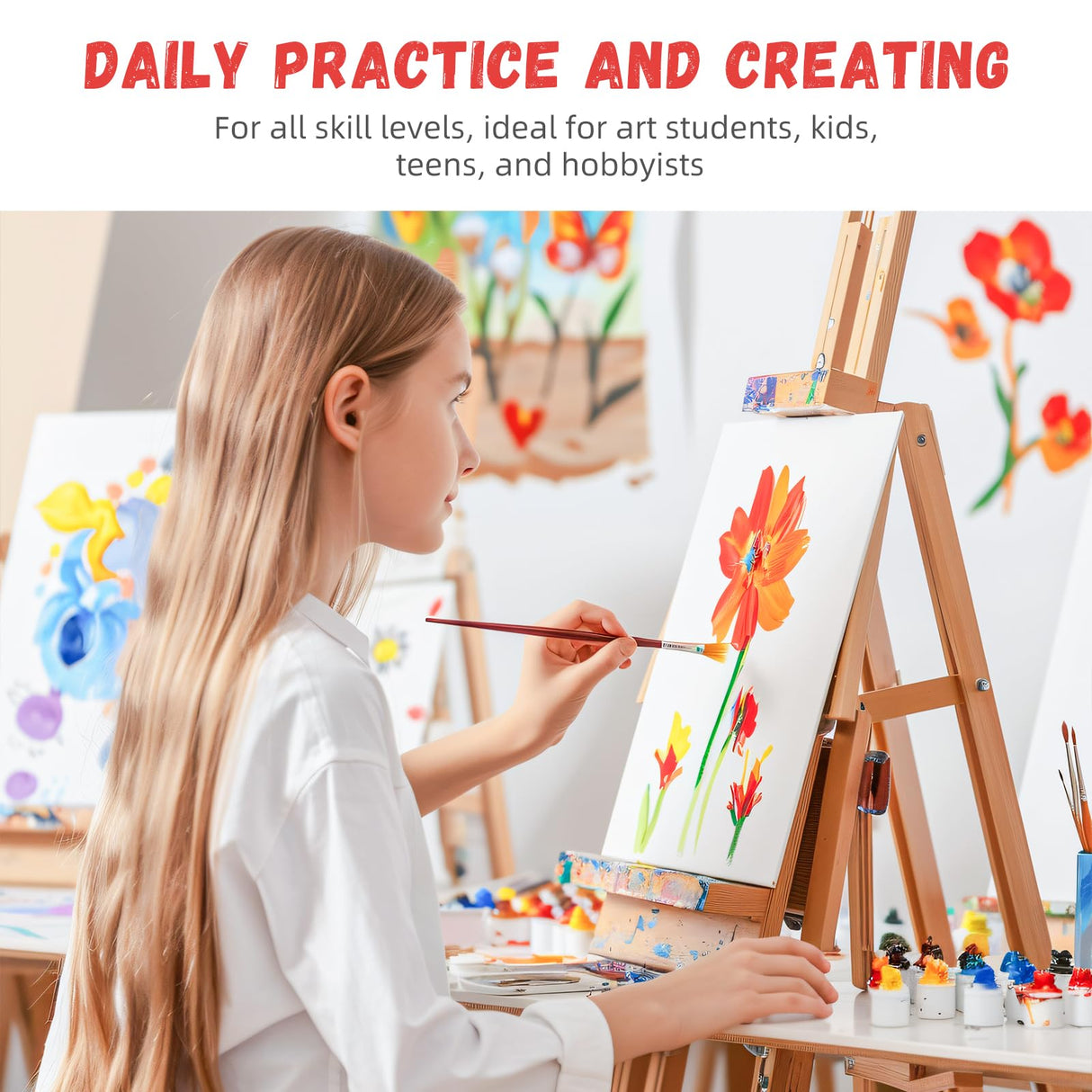 Simetufy Canvas Boards for Painting 52 Pack 8 x 10 Inch Blank Flat Canvas Panels 100% Cotton Pre-Primed for Acrylic & Oil Paint, Art Supplies for Kids & Adults Simetufy