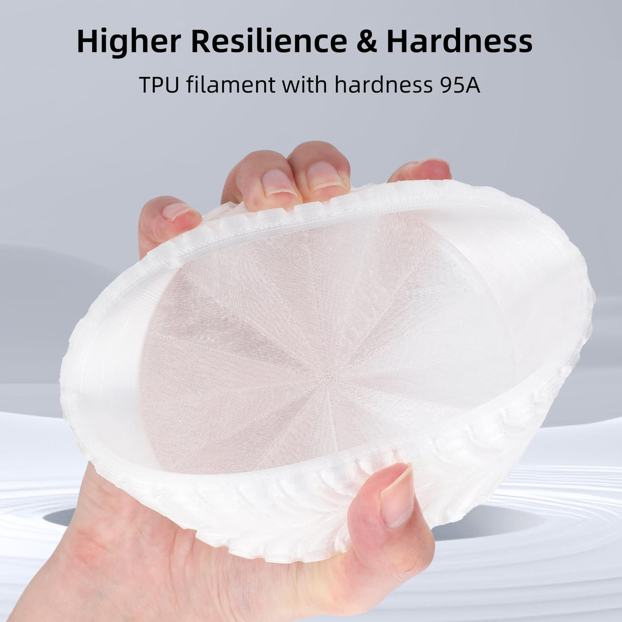 3DHojor TPU Filament 1.75mm TUP95A 3D Printer Filament Flexible Soft 3D Filament 1KG (2.2lbs) fit Most FDM 3D Printers Dimensional Accuracy +/- 0.03 mm-Natural 3DHoJor