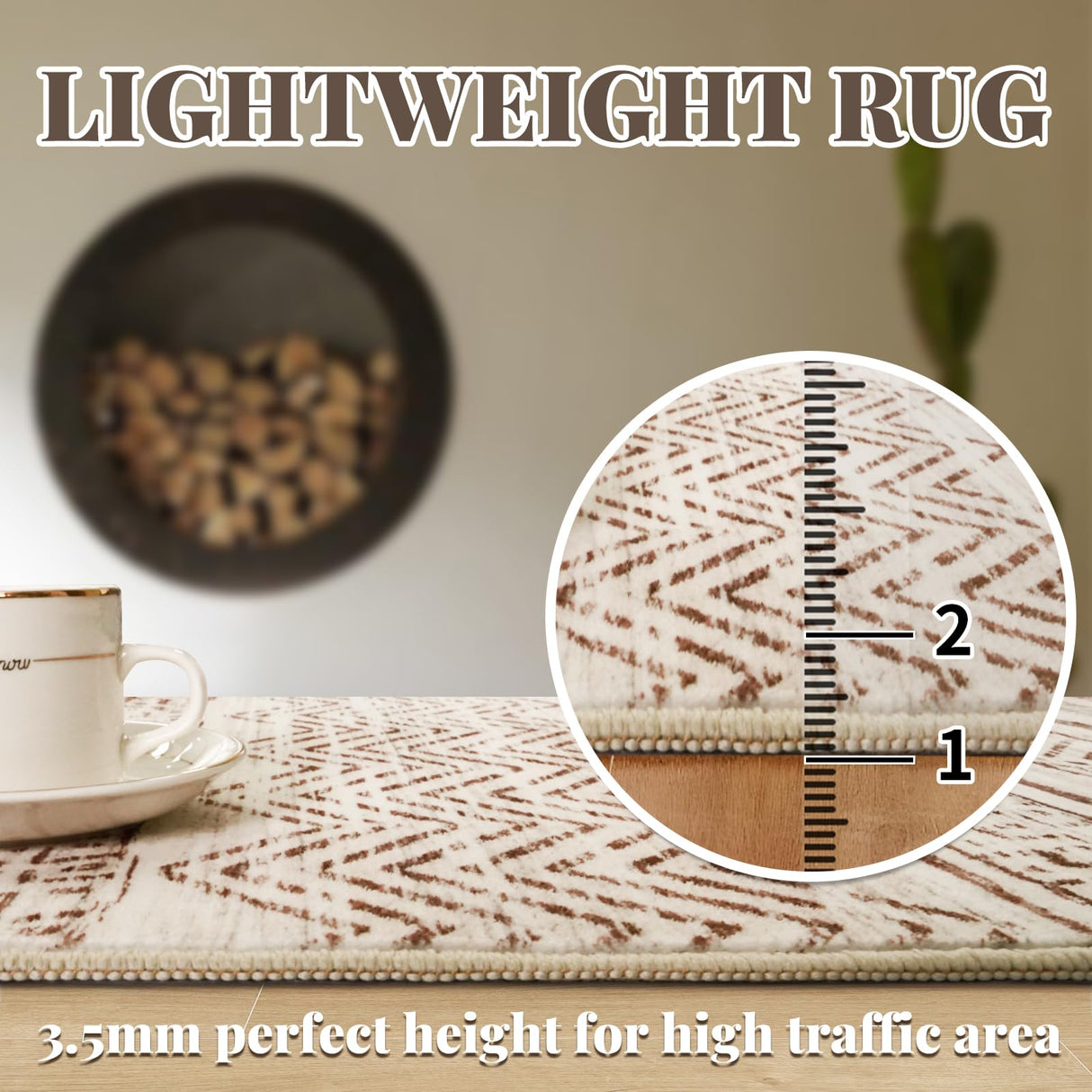Moroccan Washable Hallway Runner Rug - 2'6"x12' Non Slip Floor Mat for Kitchen Low Pile Living Room Carpet with Rubber Backing Bedroom Rugs for Entryway 2'6"x12' Beige Ksrau