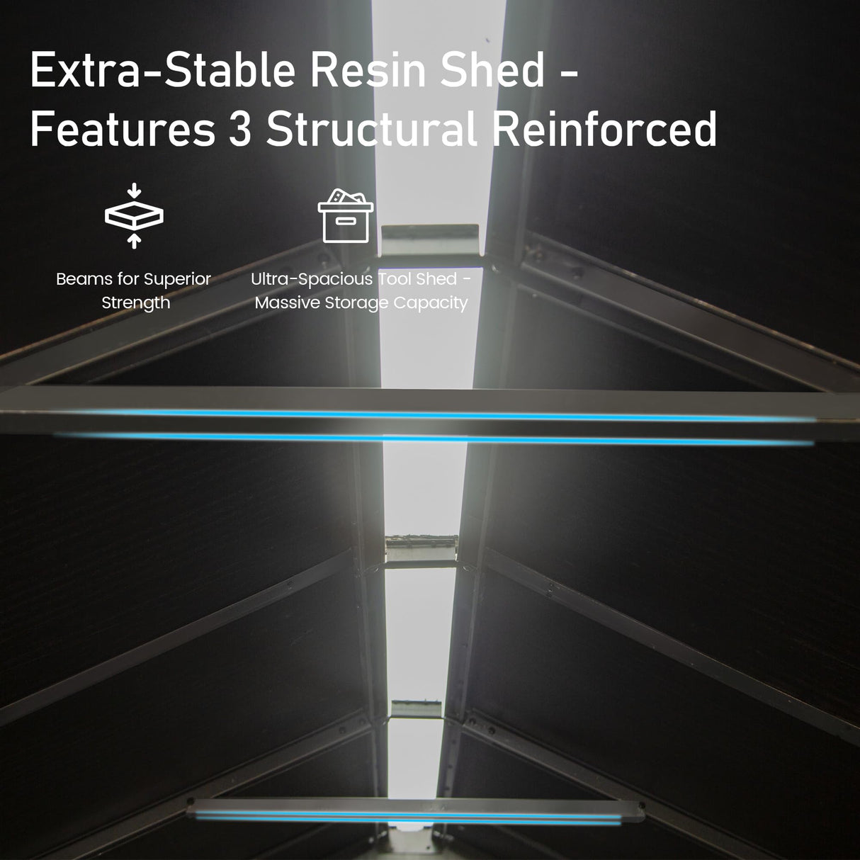 Domi 5x3 FT Outdoor Resin Storage Shed, All-Weather Double-Wall Storage Building for Backyard, Garden, Lawn Tools, Mower, Bike & Pool Equipment, Lockable Doors, Ventilated Roof, Grey domi outdoor living