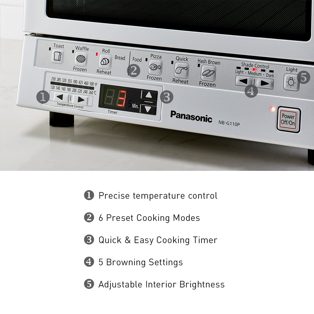 Panasonic Toaster Oven FlashXpress with Double Infrared Heating and Removable 9 Inner Baking Tray, 1300W, 12 x 13 x 10.25 inches, Silver Panasonic