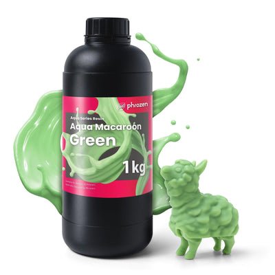 Phrozen Aqua Resin for 3D Printing, 405nm UV-Curing Photopolymer, Low Shrinkage, High Precision, Low Odor, Vivid Color, Non-Brittle, Fast Curing for LCD/DLP/SLA Printers (Macaroon-Green, 1KG)