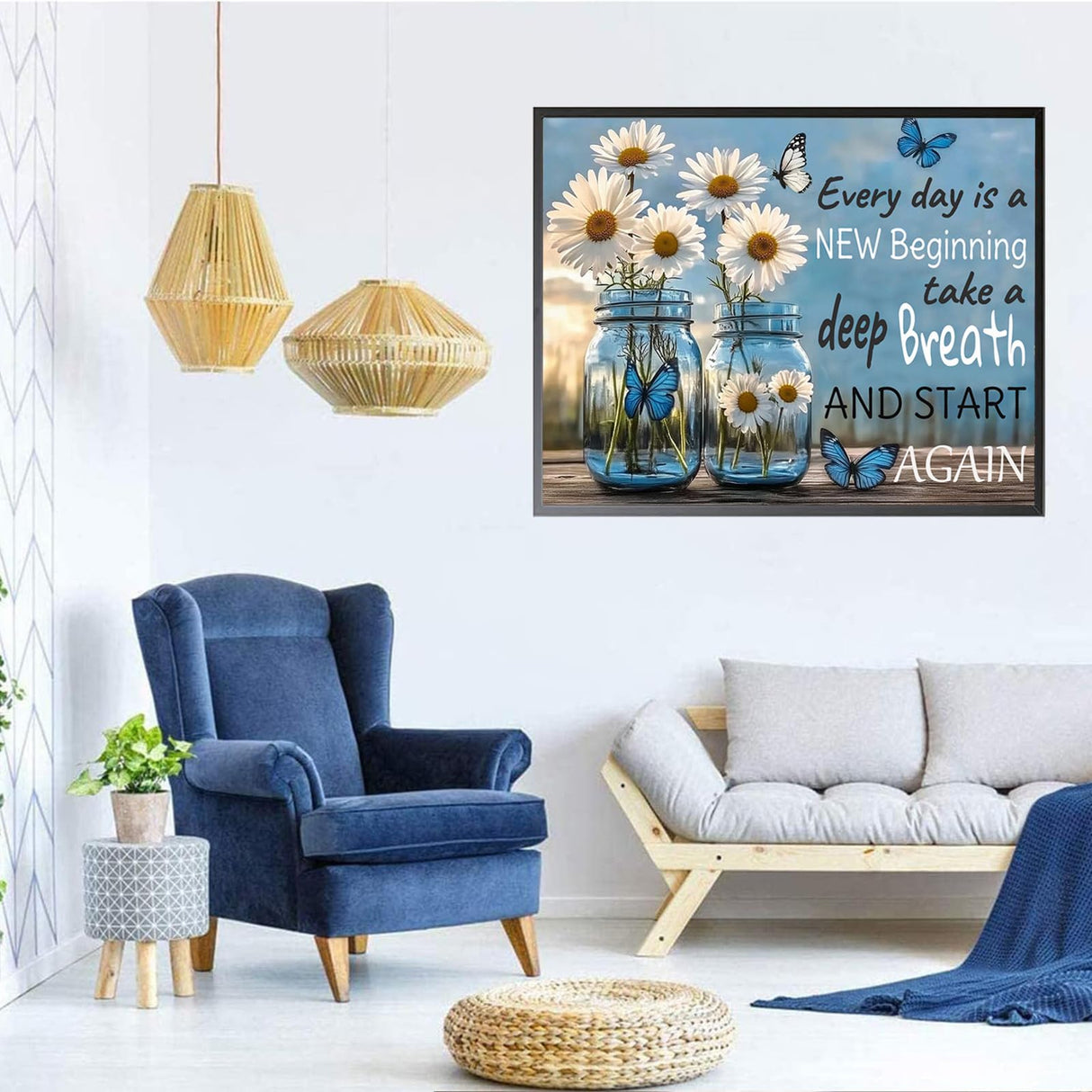 5D Diamond Art Kits for Adults,Inspirational Daisy Diamond Painting Kits for Beginners, Round Full Drill Gem Adults Paint by Diamonds DIY Crafts Home Wall Decor 12x16IN DIYDECORFUN