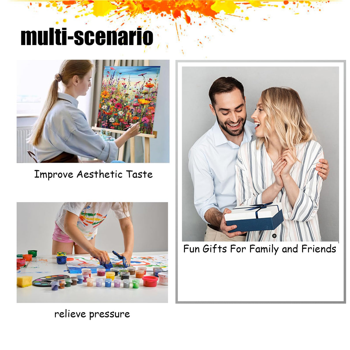 HITIRECOVI Wild Flowers Paint by Numbers Kits for Adults,Flower Paint by Numbers Kits,Adult Paint by Number Kits on Canvas Flowers,Home Wall Decor(16x20in) HITIRECOVI