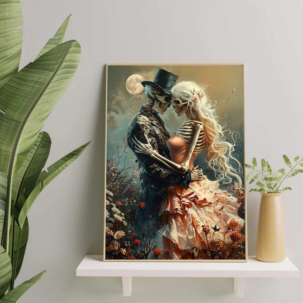 Axquilon Skeleton Diamond Art Kits for Adults - Skull Diamond Painting Kits for Adults Beginner, DIY 5D Full Drill Gem Art for Home Wall Decor 12x16 inch Axquilon