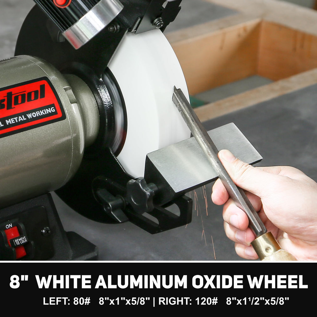 BUCKTOOL 8 Inch 3/4 HP Low-Speed Bench Grinder fit CBN Wheel Professional Wobble-free Wheel Grinder TDS-200C4HL Bucktool