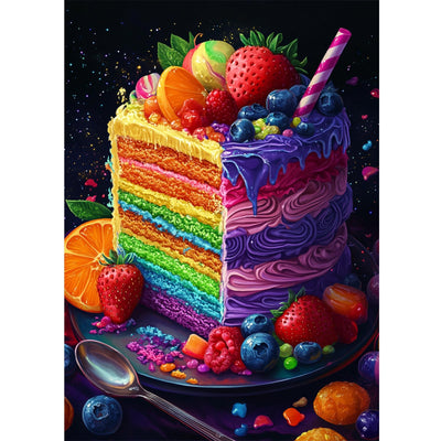 RICUVED Cake Diamond Painting Kits for Adults, 5D Colorful Diamond Painting Diamond Art Kits for Beginners, DIY Full Drill Diamond Art Diamond Gem Diamond Painting Kits for Home Wall Decor 12x16Inch