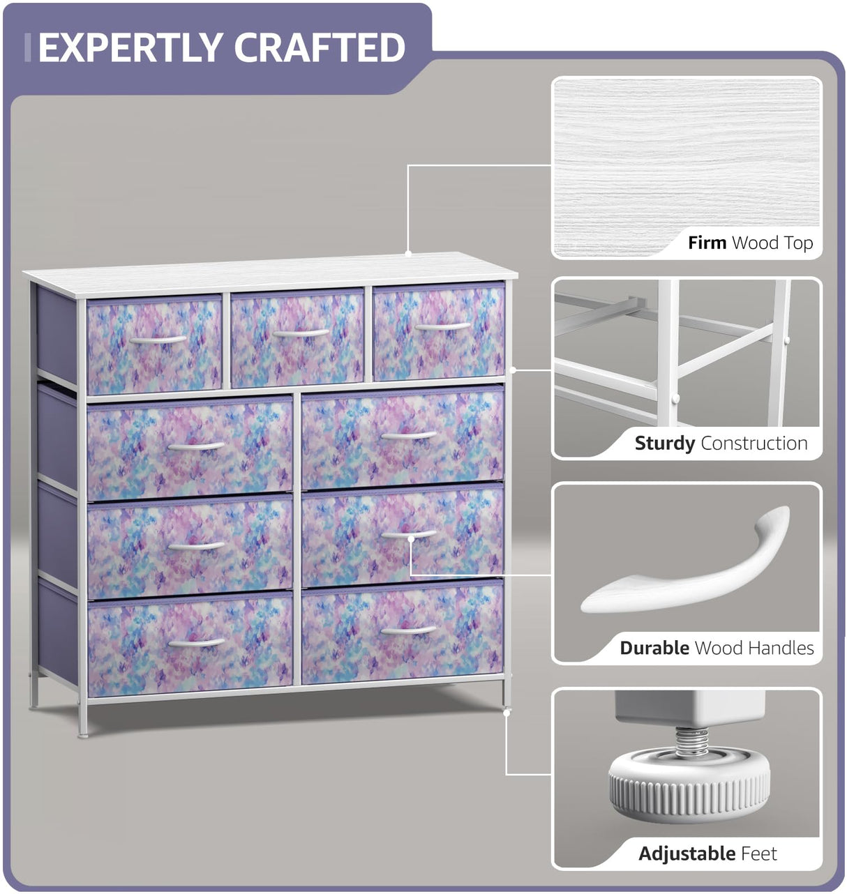 Sorbus Kids Dresser with 9 Drawers - Furniture Storage Chest Tower Unit for Bedroom, Hallway, Closet, Office Organization Sorbus