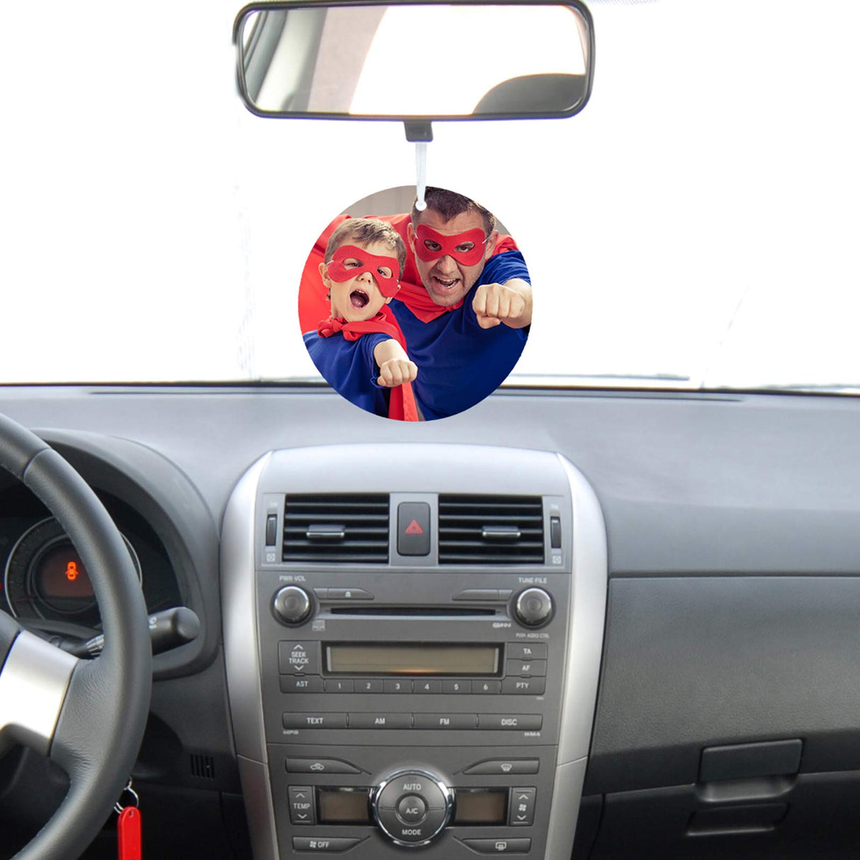 50 Pieces Sublimation Air Freshener Blanks Car Scented Hanging Round Felt Air Freshener White Fragrant Sheets with 100 Pieces Bags and Elastic Rope for Car Interior Use and Decor Maitys