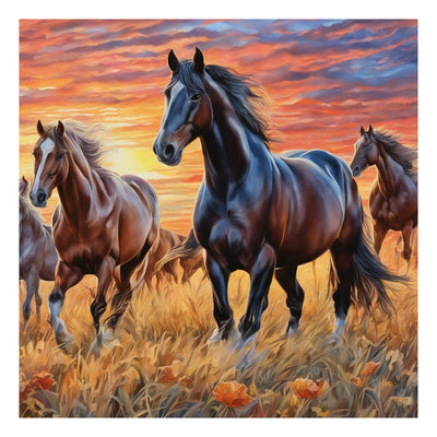 SJUTOUCI Horse Diamond Painting Kits for Adults, Diamond Art Kits for Beginners, 5D DIY Paint by Diamond Dots Bead Art, Full Round Drill Gem Art Craft Home Wall Decor Gift 12x12 inch