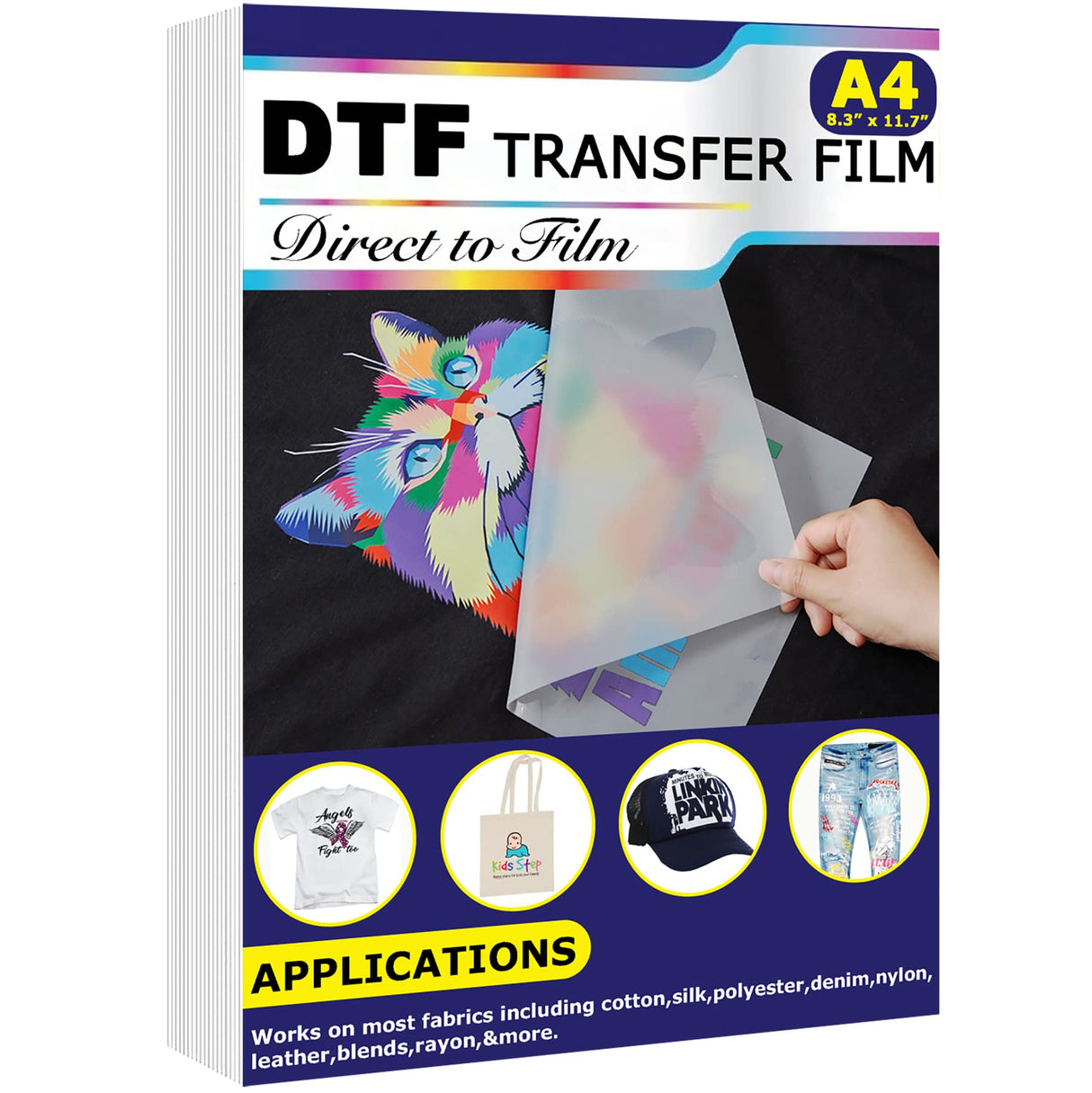 DTF Transfer Film(8.3" x 11.7")20 Sheets PET Direct to Film Heat Transfer Paper for All DTF&DTG Printer,Matte DTF Film for Sublimation Black White Light Dark Fabric T-Shirt Agromusk