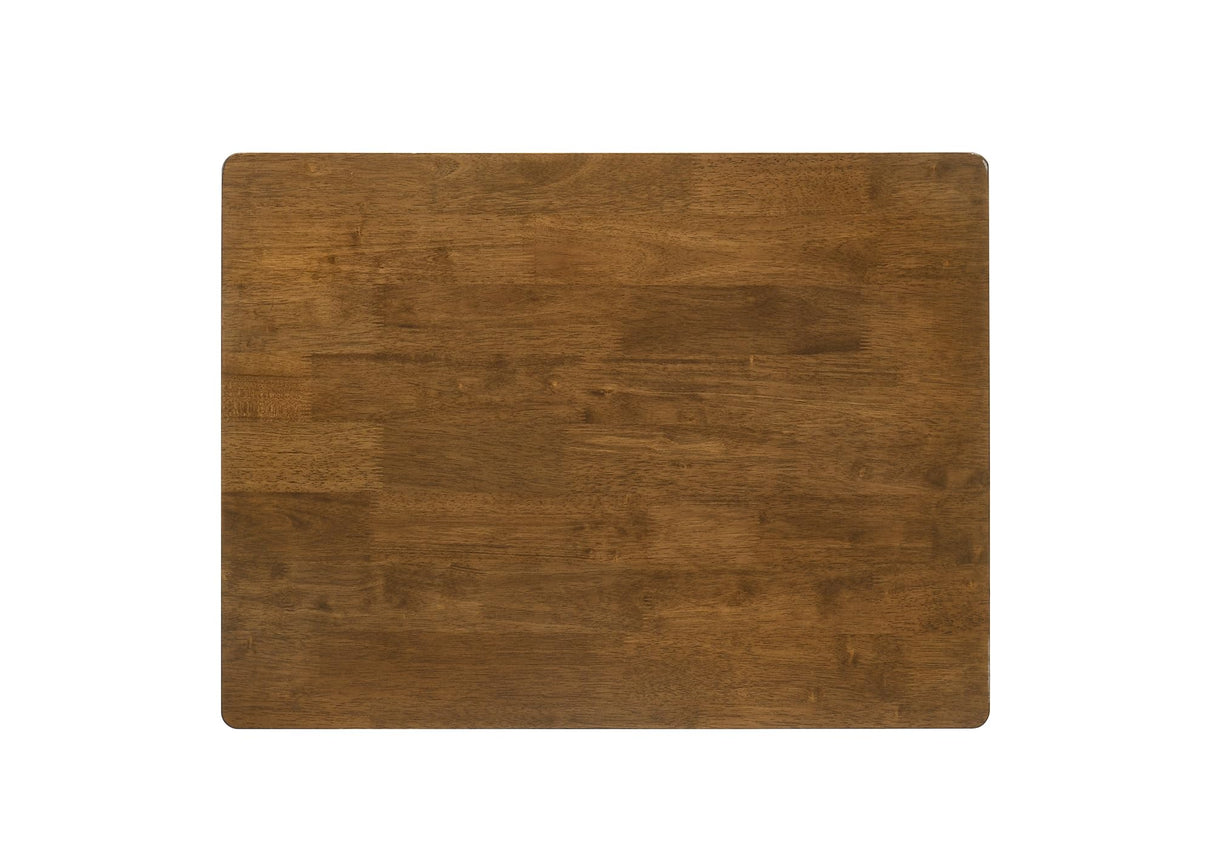 42 inch Modern Bar Table, Wood Pub Table, Rectangular Counter Height Table with White Wooden Legs for Dining Room, Kitchen, Living Room, Walnut Brown Wahson