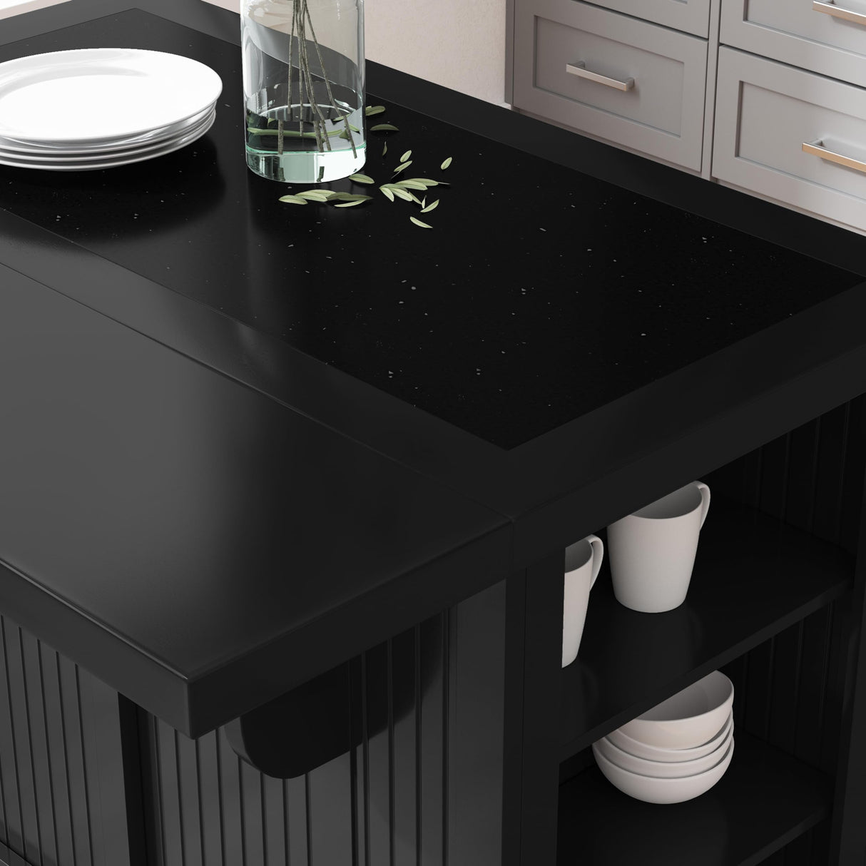 Nantucket Distressed Black Kitchen Island by Home Styles homestyles