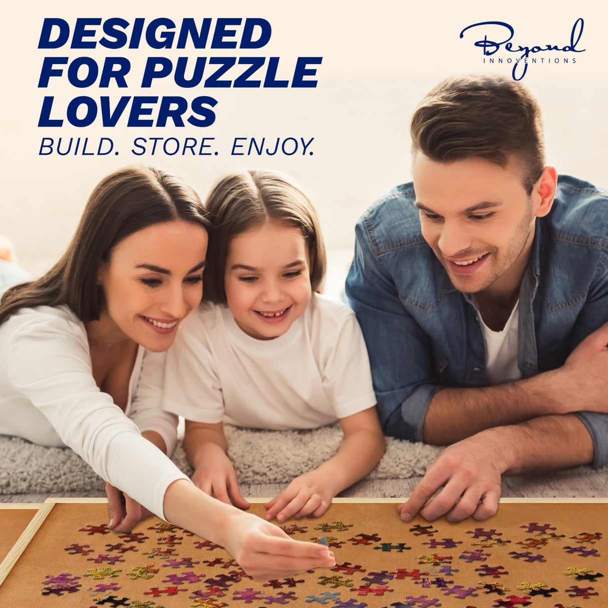 1500 Piece Wooden Jigsaw Puzzle Table - 4 Drawers, Rotating Puzzle Board | 35” X 28” Jigsaw Puzzle Board | Puzzle Cover & Lazy Susan Included - Portable Puzzles Tables for Adults and Kids Beyond Innoventions