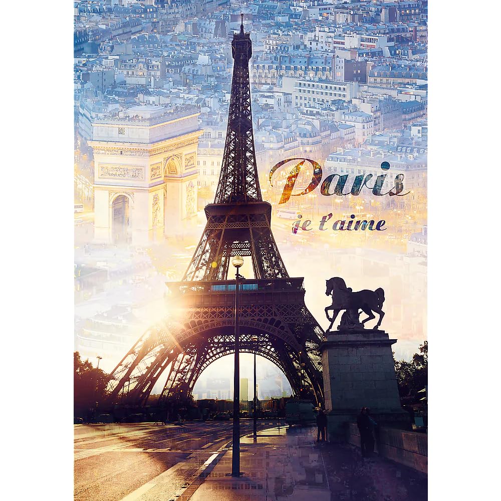 Trefl Paris at Dawn 1000 Piece Jigsaw Puzzle Red 27"x19" Print, DIY Puzzle, Creative Fun, Classic Puzzle for Adults and Children from 12 Years Old Trefl