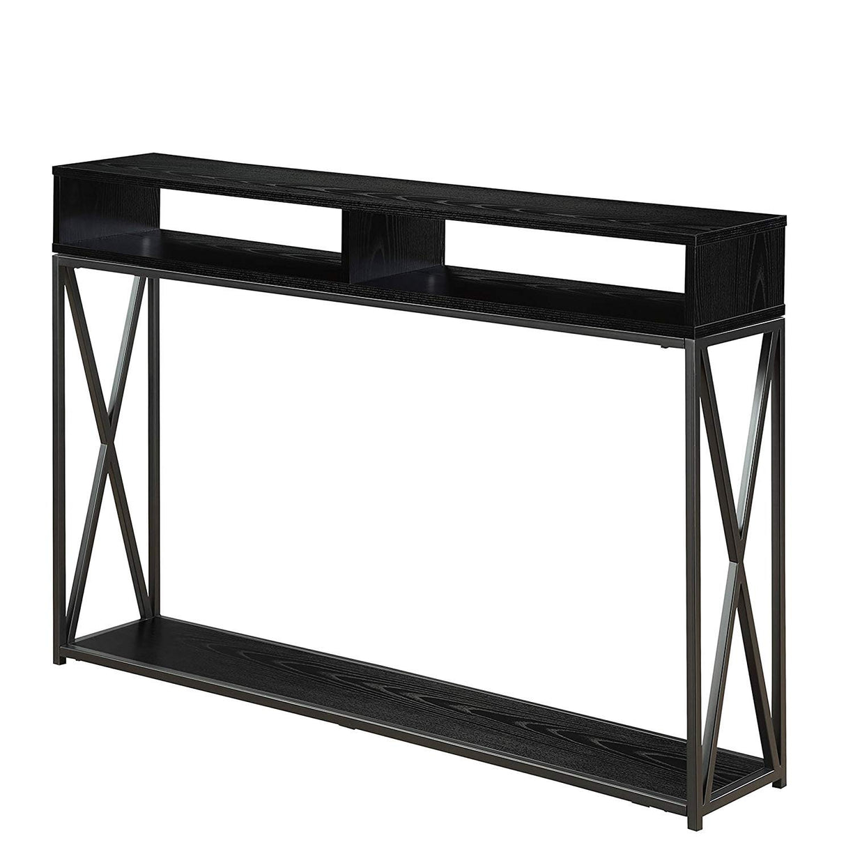 Convenience Concepts Tucson Deluxe Console Table with Shelf, Black/Black Convenience Concepts