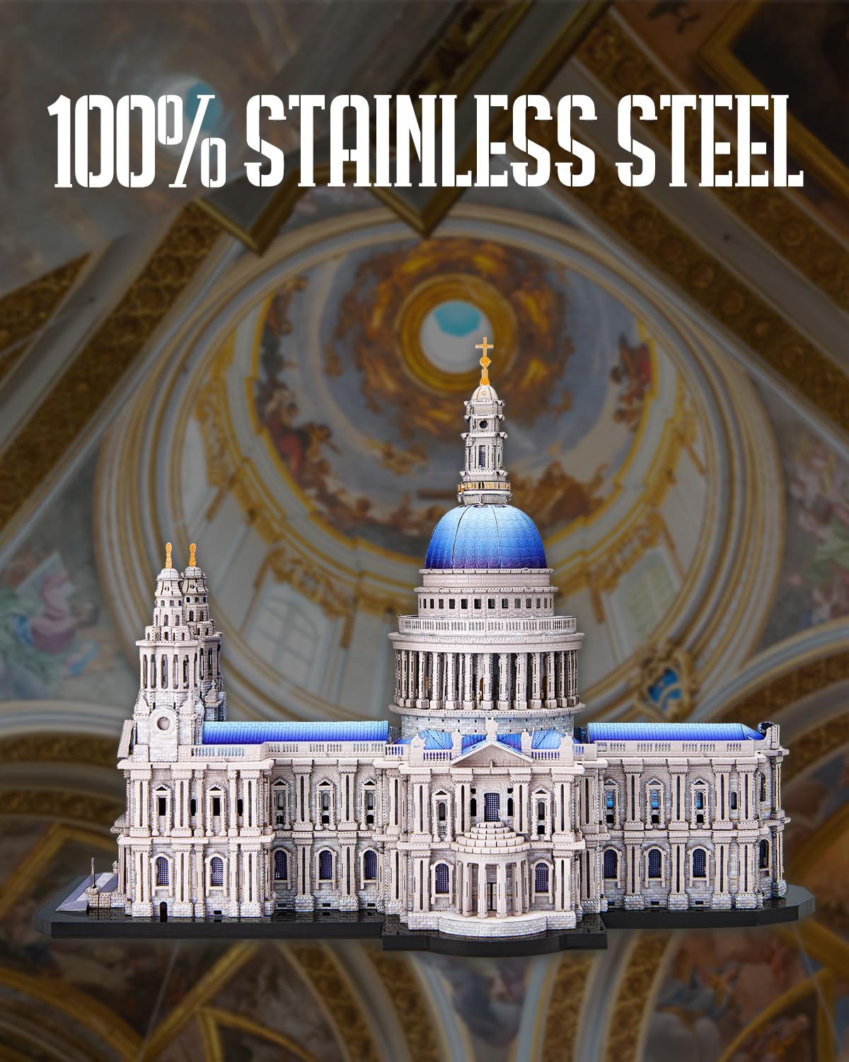 Piececool 3D Metal Puzzles for Adults, St. Paul's Cathedral Metal Model Kit, London Cathedral Architecture Building Kits, DIY Hobbies Crafts for Adult Family Time,Home Decor Best Gifts Piececool