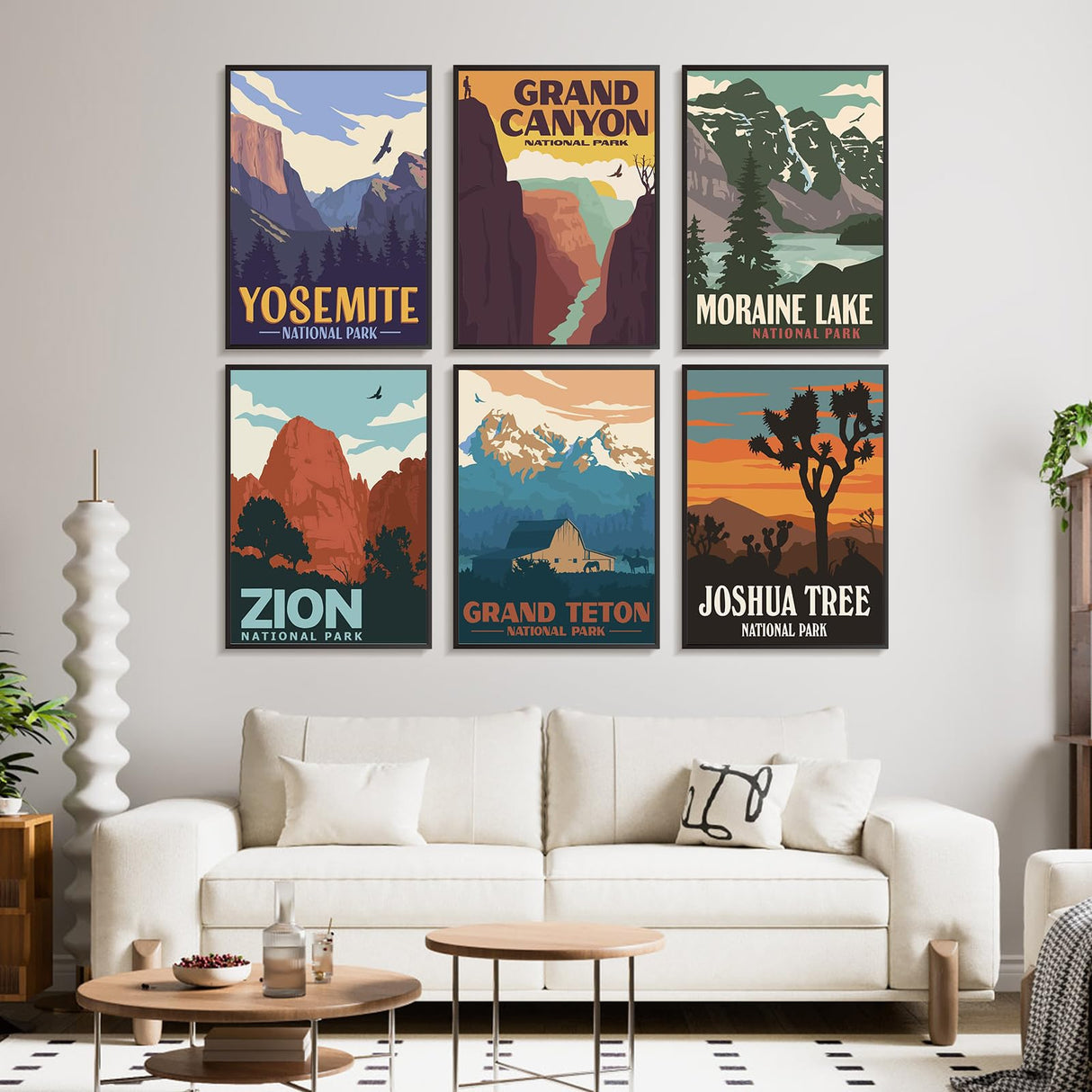 6 Pack Paint by Numbers Kit for Adults Beginners - 10x14 Inch National Park Adult Paint by Number Kits on Canvas, DIY Acrylic Oil Number Painting Kits for Adults, Perfect for Gift Home Decor Offito