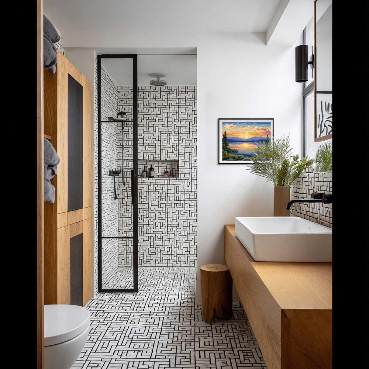 Yellowstone Lake Paint by Number for Adults, North America Paint by Number Kits, Mountain Tree Canvas Wall Art, Natural Scenery Home Gifts Wall Decor - Sunset Lakes Landscapes(16x20inch) Artbrush Tower