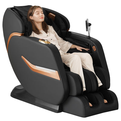 MEROUS 4D Zero Gravity Massage Chair Recliner, SL-Track Shiatsu Massage Chair Full Body with Voice Control,Body Scan,Waist Heating,Bluetooth,Foot Rollers,32 Airbags&Extended Footrest (Gray)