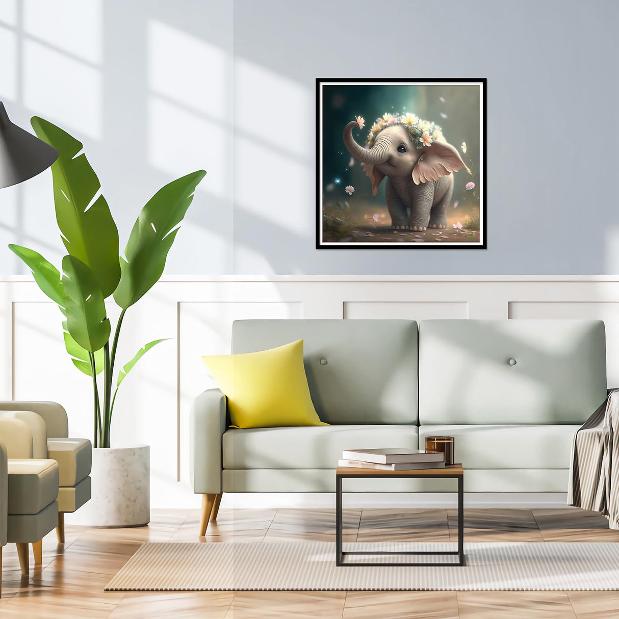 RICUVED Elephant Diamond Painting Kits for Adults, Diamond Art Kits 5D Animal Diamond Art Kits for Beginner, Diamond Dots Painting Full Round Drill Art and Crafts for Home Wall Decor 12x12 Inch RICUVED