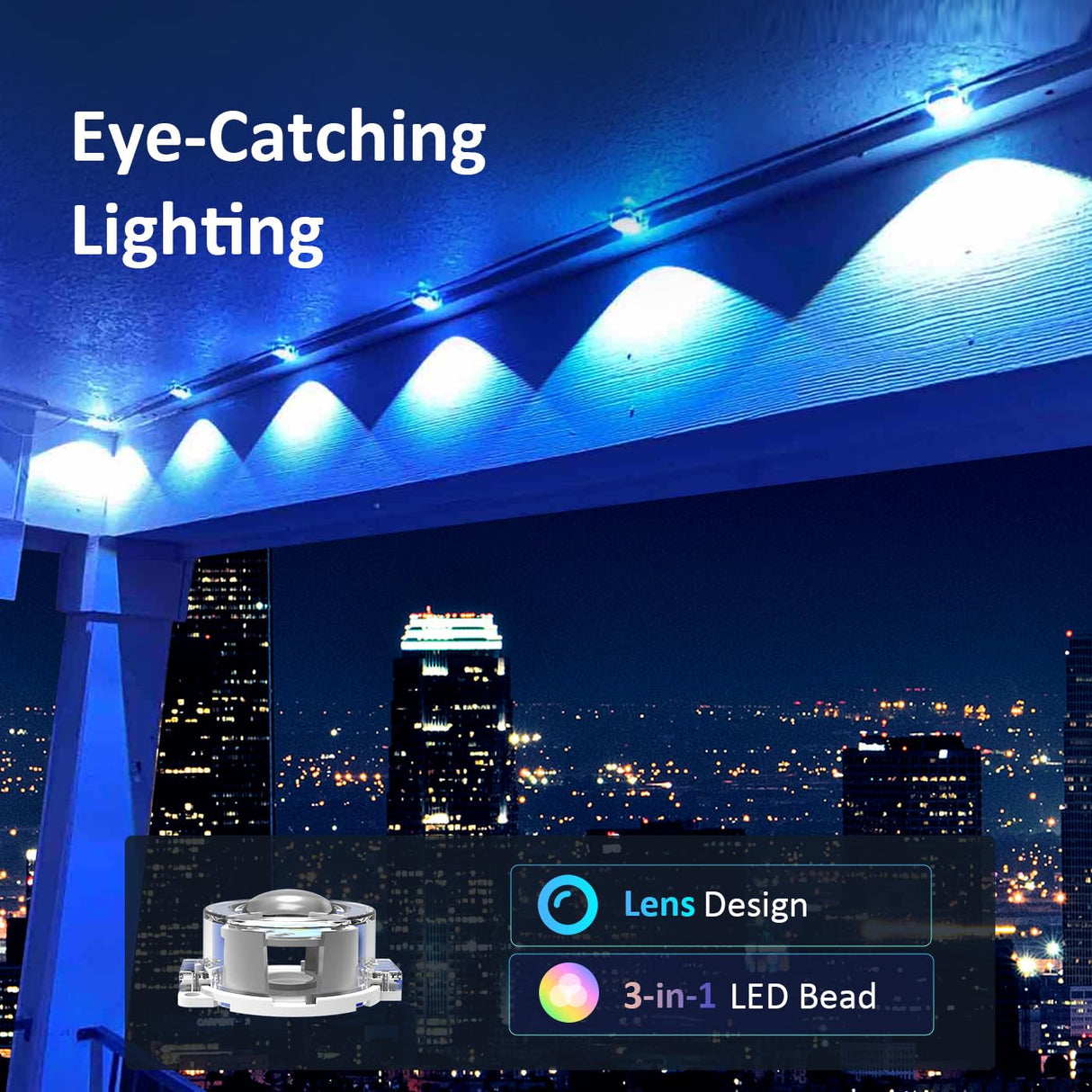 100FT Permanent Outdoor Lights, RGB LED Eaves Lights with APP/Remote Control, IP67 Waterproof LED String Lights for Christmas, Halloween, Garden Decor DIERLIGHT