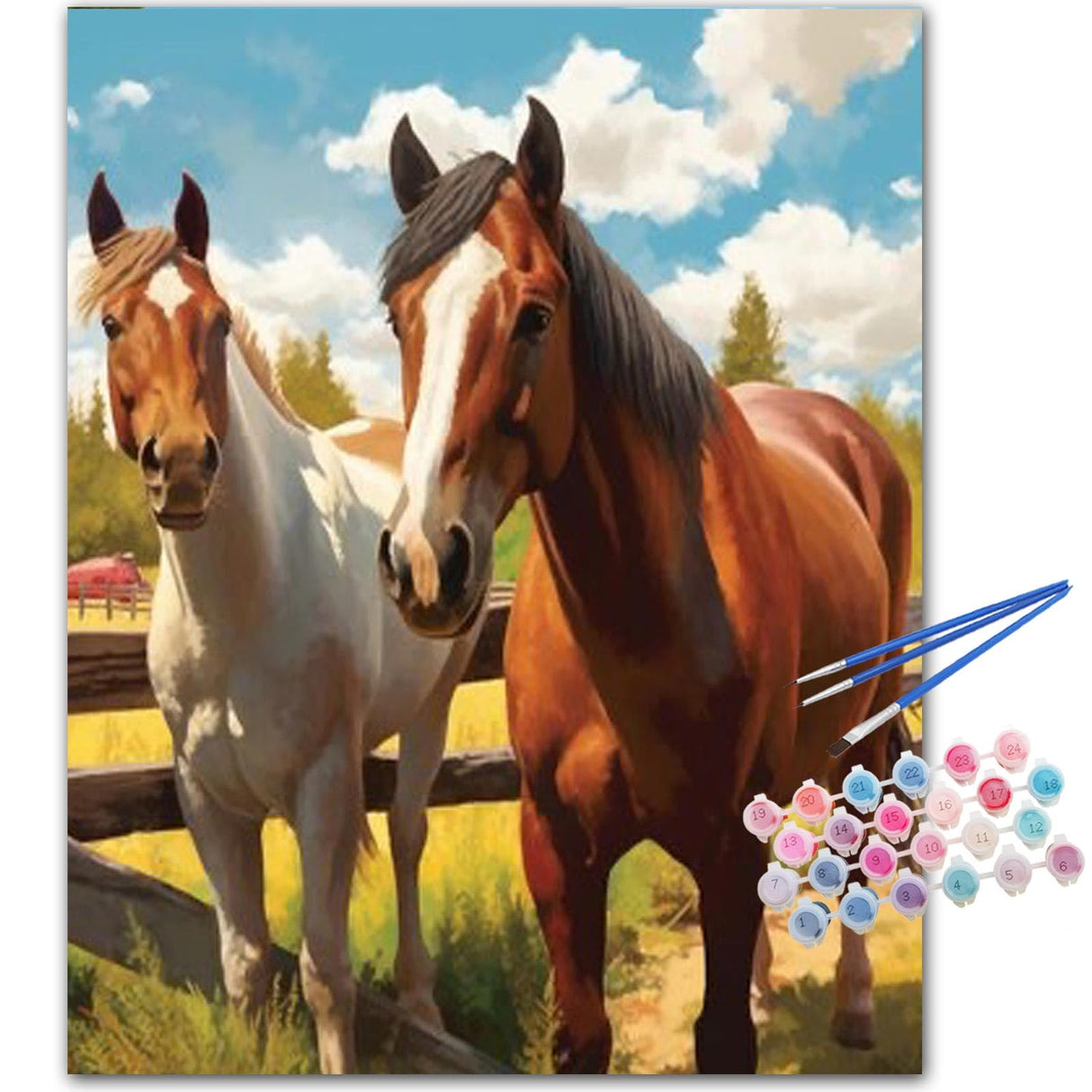 TOCARE Horse Paint by Numbers Kit for Adults,Horse Adult Paint by Number Canvas,Adults' Paint-by-Number Kits for Animals Lovers 16x20inch (Without Framed) TOCARE