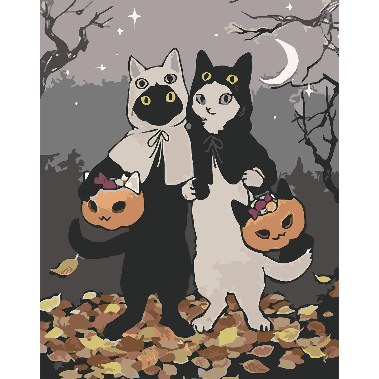 Halloween Paint by Numbers Kits for Adults - Painting by Numbers Kit Halloween, Cat Adults Paint by Number Kits on Canvas Without Frame Oil Painting Acrylic Paints for Home Wall Decor 16X20 inch ajepon