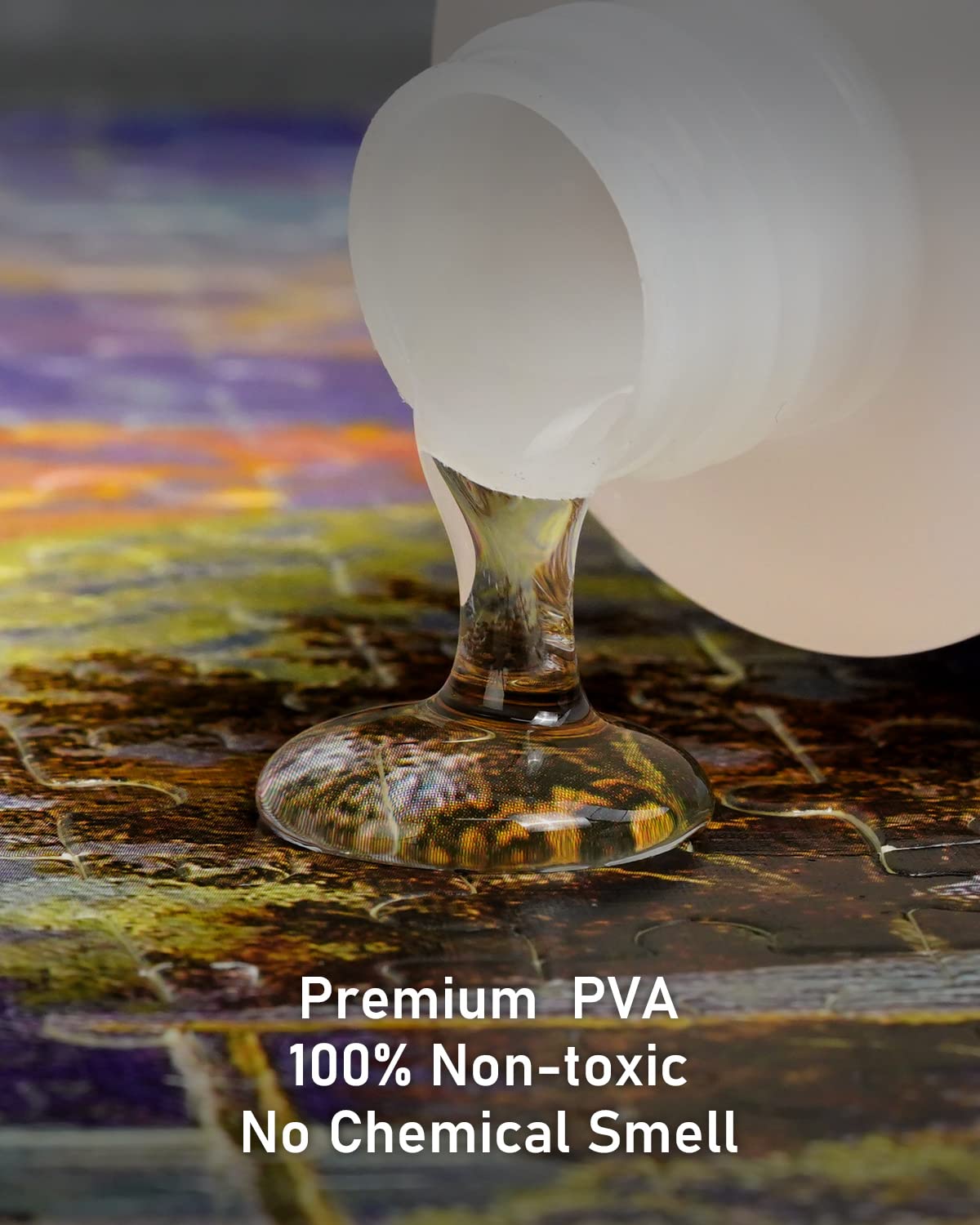 Nicpro 2 Pack Jigsaw Puzzle Glue, 8 oz / 240ml with Sponge Head, Preserves Finished Puzzles, Quick-Drying, Non-Toxic & Clear Water-Soluble Puzzle Glue Kit for 1000/3000/5000 Pieces Nicpro