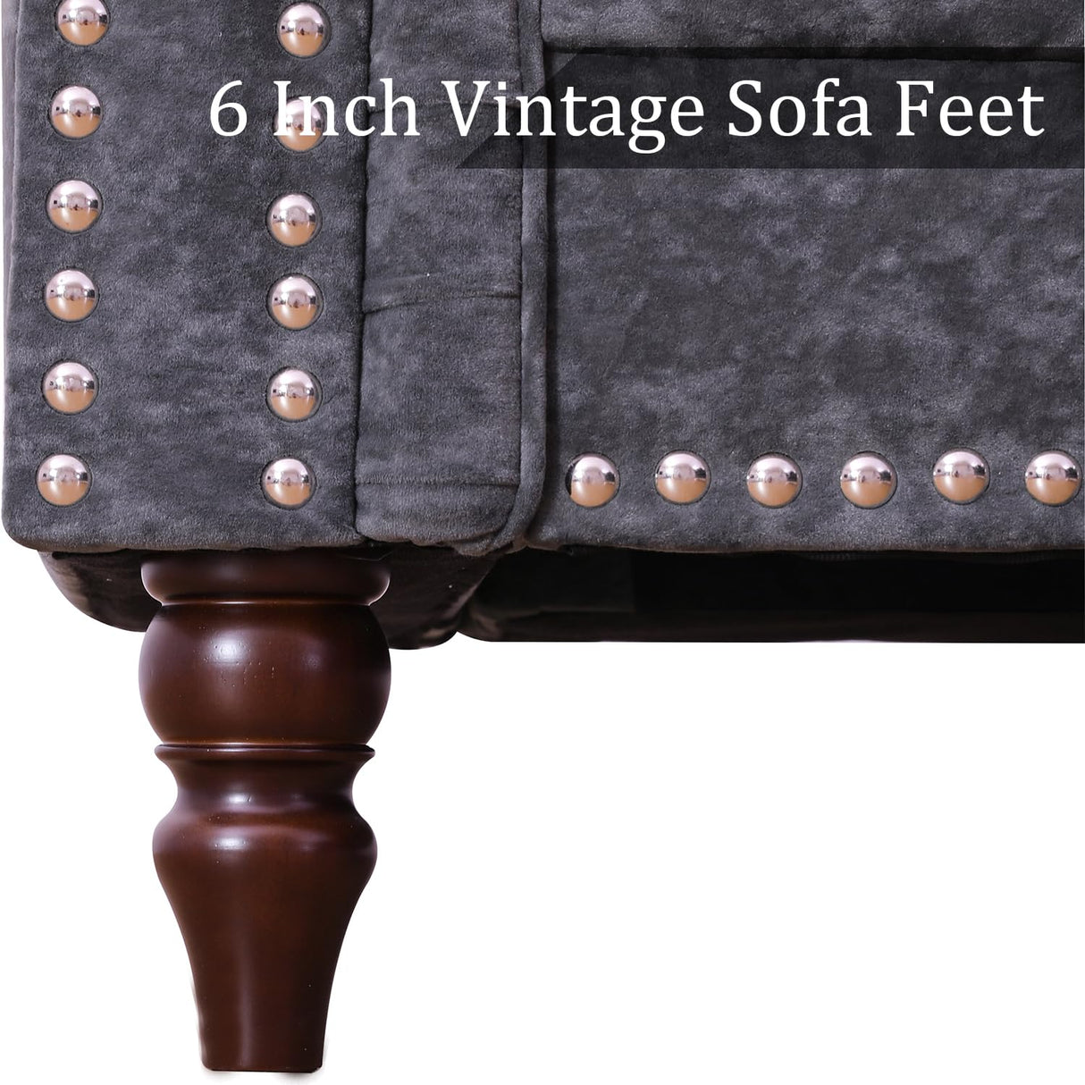 SIENWIEY Chesterfield Sectional Sofa,Deep 80 Inch Luxurious L Shaped Couch Button Tufted Velvet Sofa/Upholstered Rolled Arm with Rivets/Chesterfield Settee Modern 5 Seater Sofa for Living Room,Black SIENWIEY