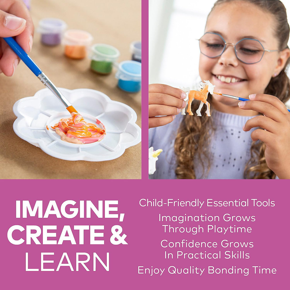 Fun Express DIY Unicorn Scultpure Painting Kit, All in One Kids Craft Kit, Birthday and Everday Gifts, Great for Creative Acitivity for Home and School Fun Express