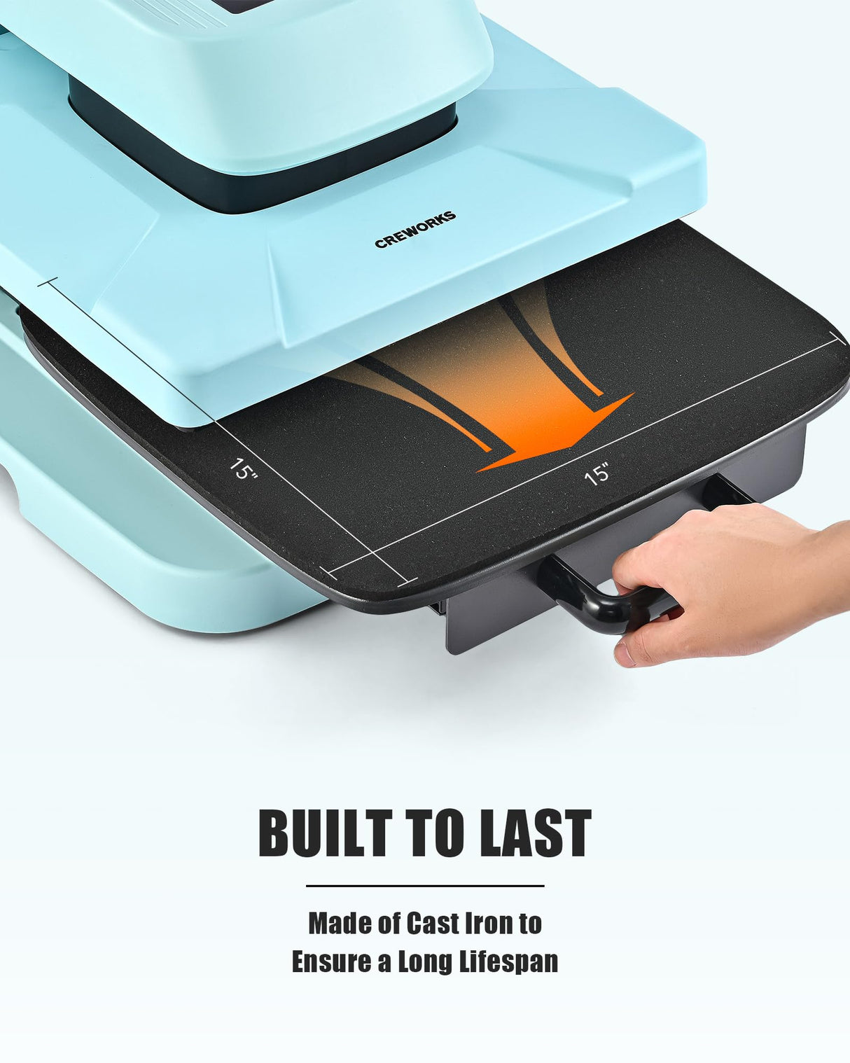 CREWORKS Auto Heat Press Machine for T Shirts, Smart 15x15 Inch T Shirt Press Machine with Auto Press Release, Professional Digital Automatic Heat Press Sublimation Fast Even Tshirt Printing Machine CREWORKS