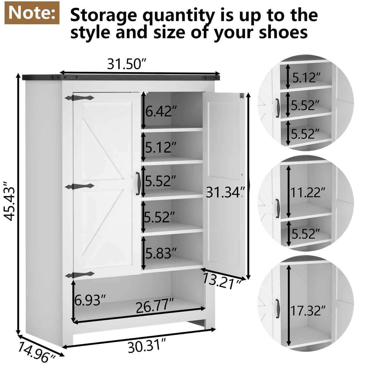 Loomie Shoe Cabinet with Doors, 7-Tier 28 Pair Shoe Cabinet Storage for Entryway, Hidden Narrow Shoe Cabinets with Adjustable Shelves, Slim Thin Shoe Rack Organizer for Hallway, Living Room, White Loomie