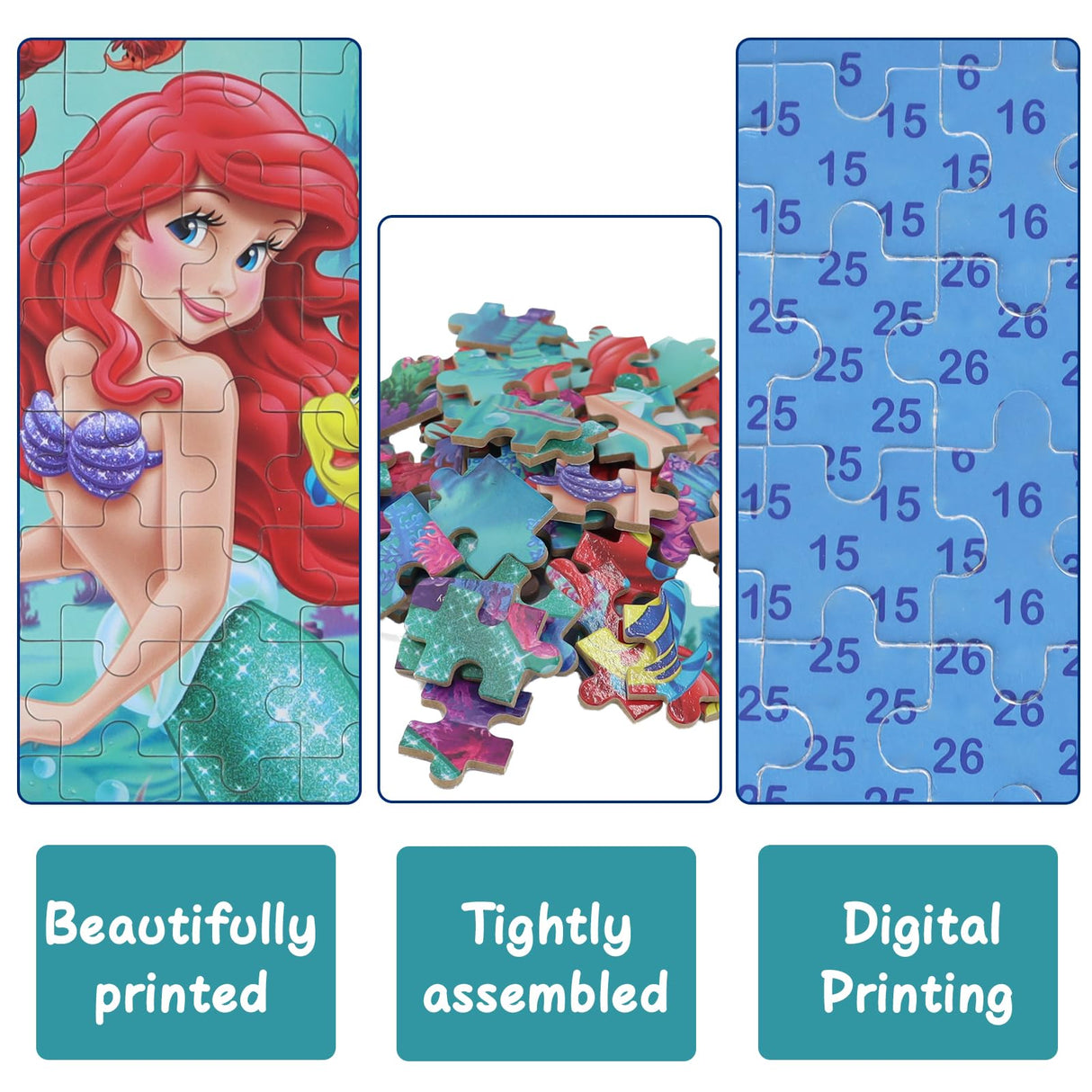 Princess Puzzles for Kids Ages 4-8 60 Pieces Jigsaw Puzzle for Girls and Boys in Metal Box - Educational Toys for Ages 3-5 (Princess 2502) doovide
