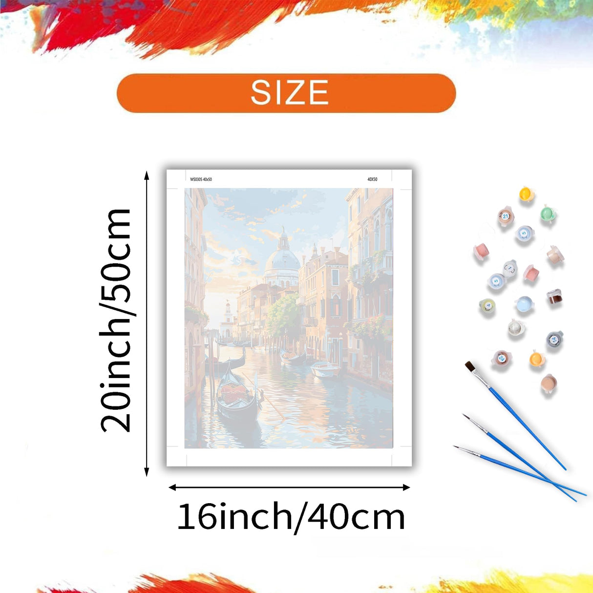 Venice Canal Paint by Number Kits for Adults, Traditional Architecture of Venice Paint by Numbers, Water City Boats Acrylic Oil Painting -Hand-Painted Gift for Home Decor Unframe(16×20inches) ARNLRDYA