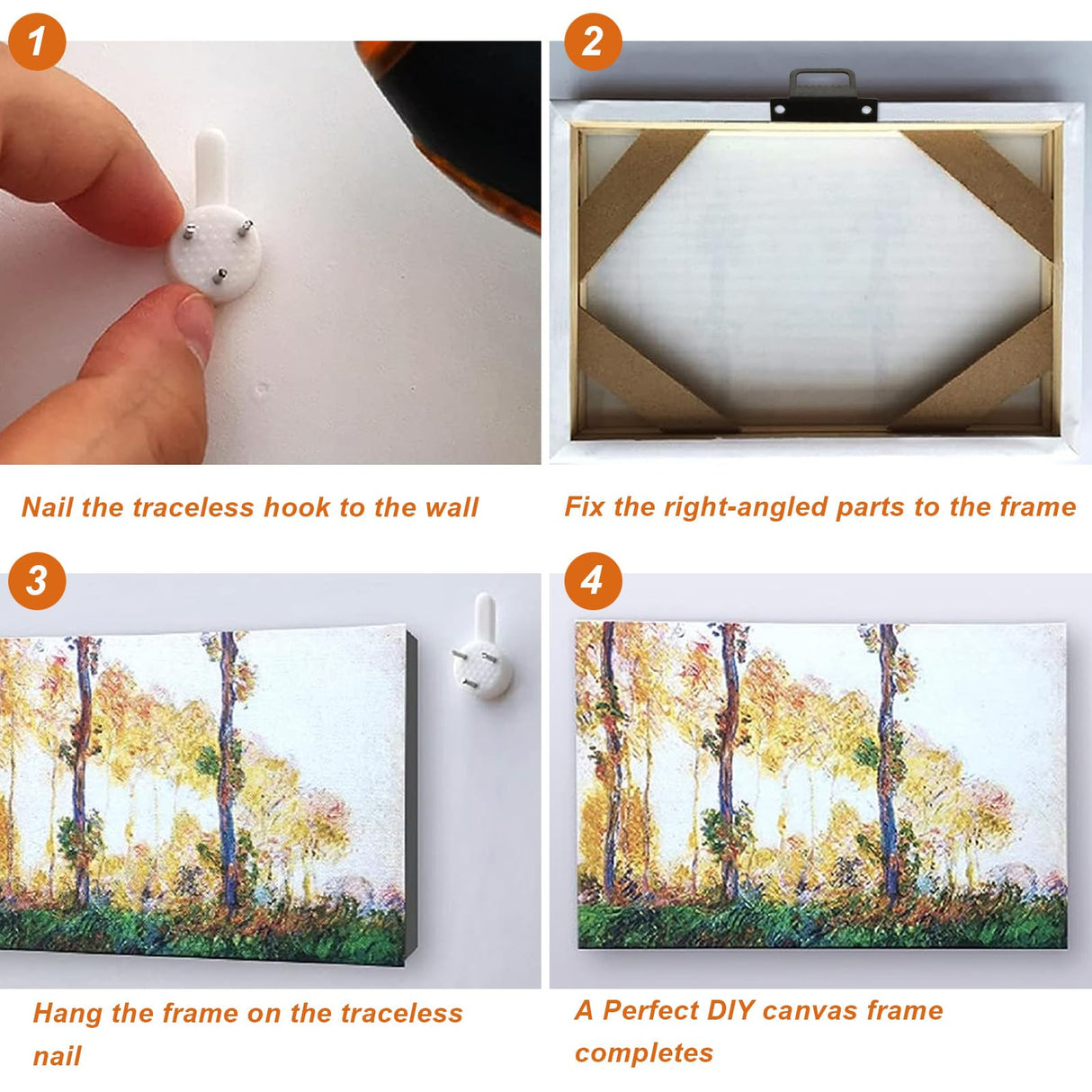 WOPPLXY 4 Set Canvas Stretcher Bars, 10 x 12 Inch Canvas Frame with Accessories, DIY Solid Wood Canvas Frame Kit Easy to Assemble, Stretcher Bars for Canvas Paintings Photo Posters Supplies WOPPLXY