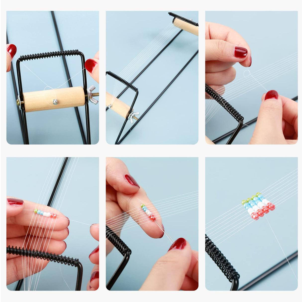 PP OPOUNT Bead Loom Kit, Beading Supplies with 9700 PCS Seed Beads, Tray, Scissors Making Accessories, Beading Loom Kits for Adults Jewelry Making Bracelets Belts PP OPOUNT