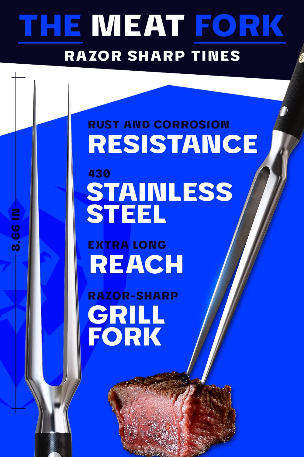 DALSTRONG Meat Fork - 7 inch - "The Impaler" - Dual-Prong Carving & BBQ Fork - High Carbon Stainless Steel - G10 Garolite Handle - Professional Barbecue Carving Fork - Kitchen Utensils Dalstrong