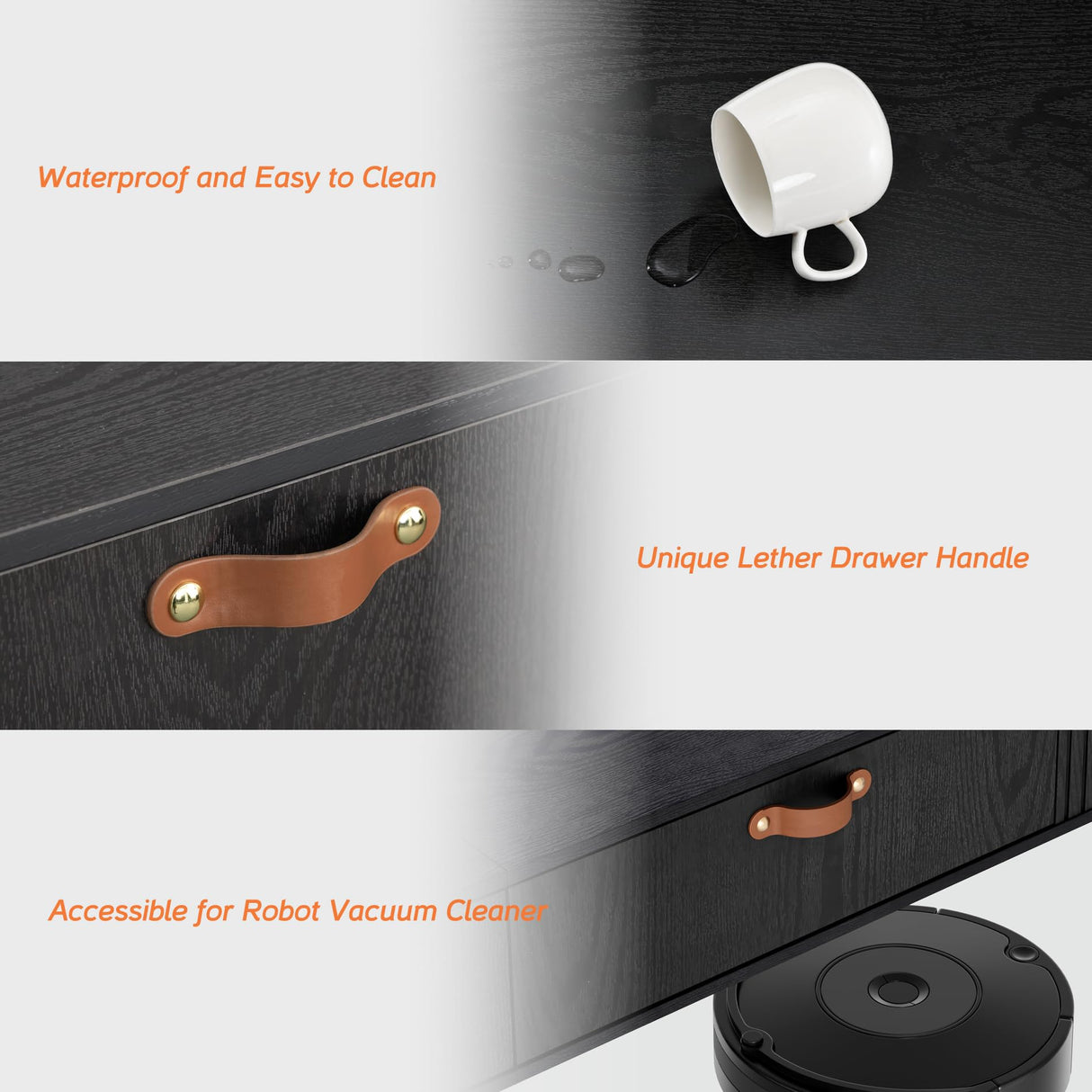 FITUEYES Black Floating TV Stand,70" Modern Media Console Entertainment Center with 3 Flip-Down Doors,Under TV Floating Cabinet Hutch Storage Desk for Living Room, Bedroom FITUEYES