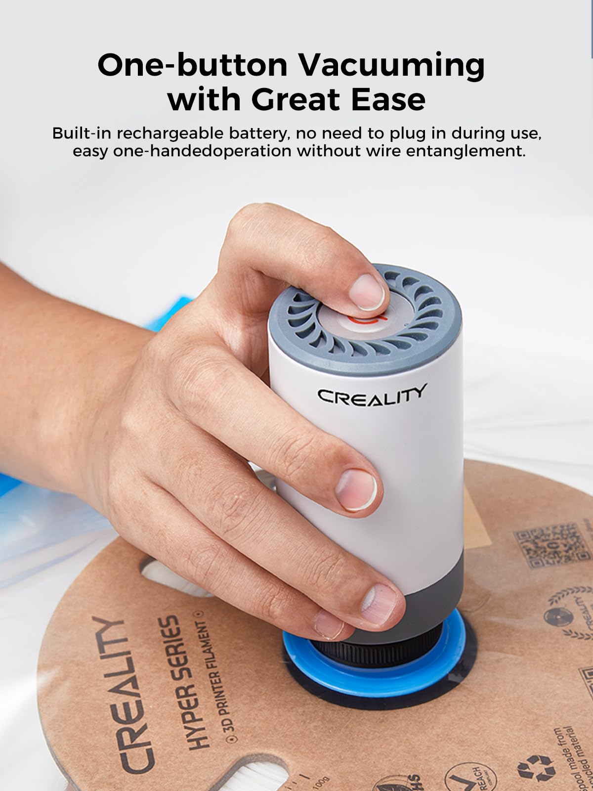 Creality Filament Vacuum Storage Kit, Premium Cleaning Drying Sealed 8 Storage Bags with Automatic Pump/Desiccants, 3D Filament Dryer for 3D Printer Filament(15.75x15.75 inch for 1kg Spool) Creality
