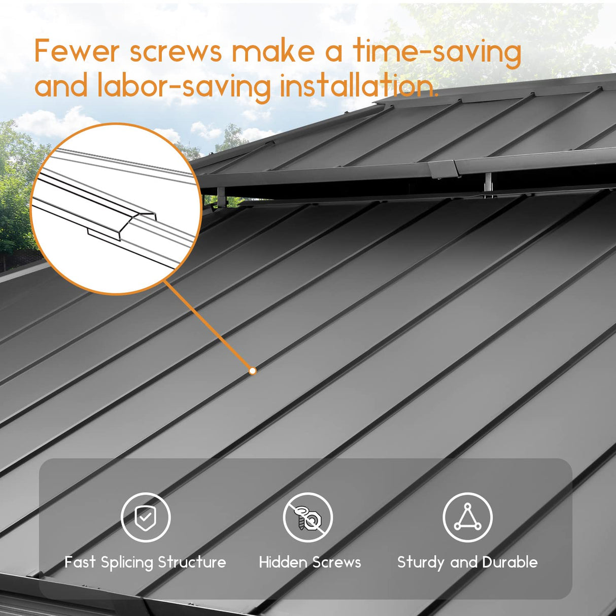 Warmally 12' x 16' Hardtop Gazebo, Outdoor Permanent Gazebo with Galvanized Steel Double Roof Canopy, Aluminum Frame Pavilion with Netting and Curtains for Patio, Deck, Backyard, Lawn and Gardens Warmally